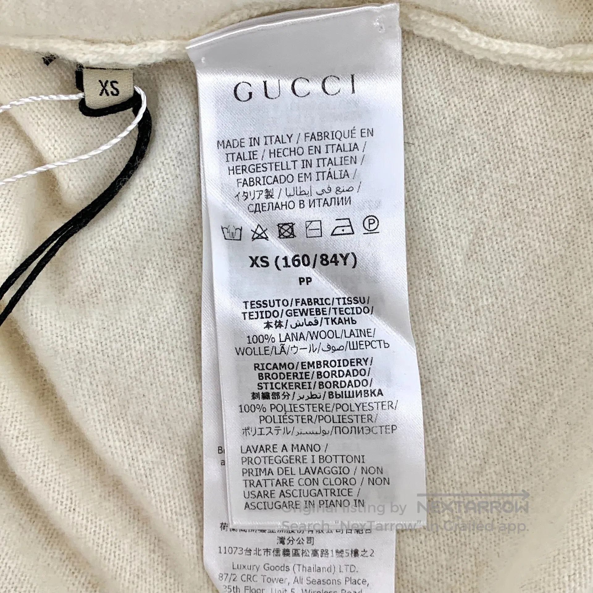 Gucci Guicci Beige Rabbit Embroidered Wool Lapel Single Breasted Size US XS / EU 42 / 0 - 6 Thumbnail