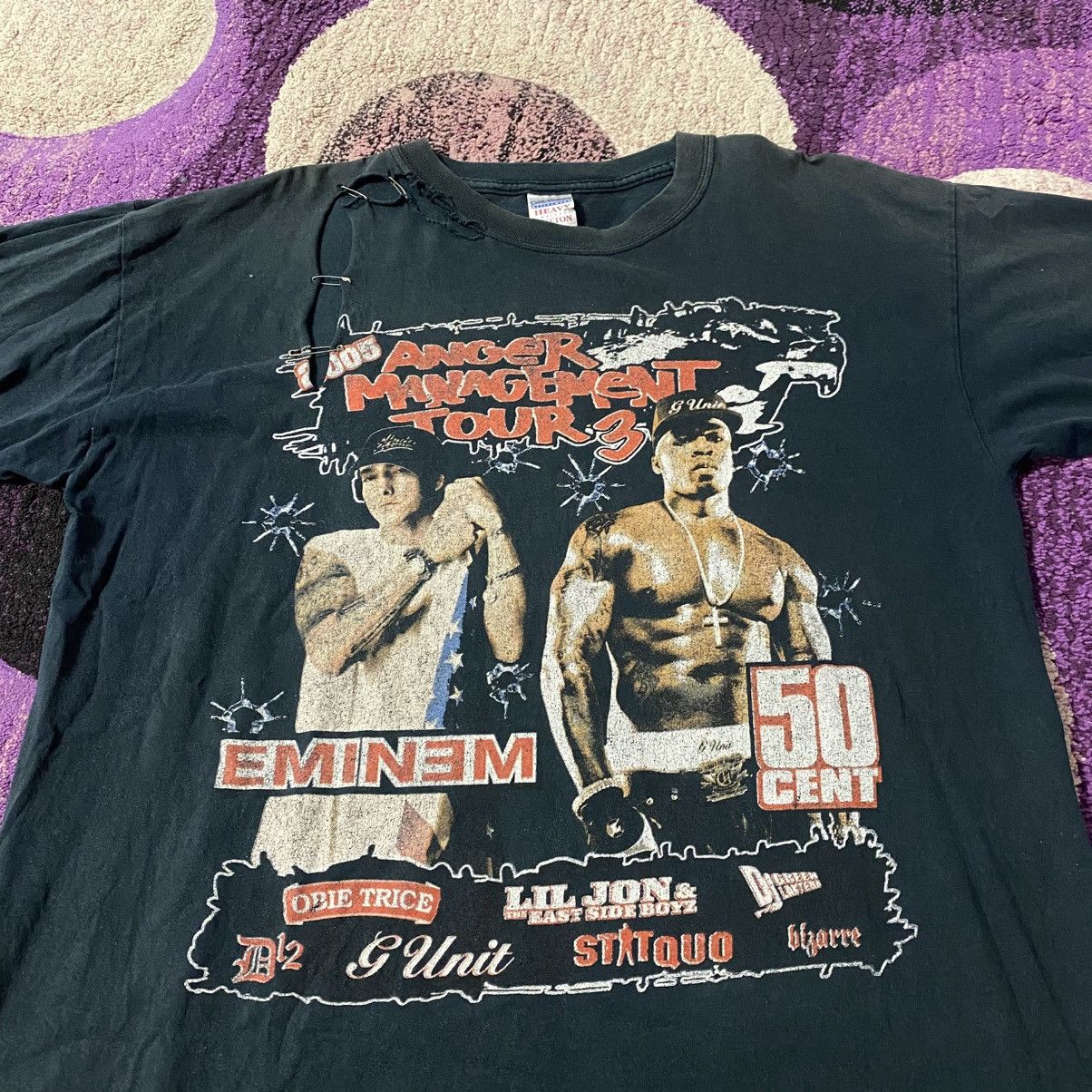 Eminem × Rap Tees × Vintage Rare ! Vintage Rap Tee Anger Management Eminem Tour 2005 Size US XL / EU 56 / 4 - 2 Thumbnail