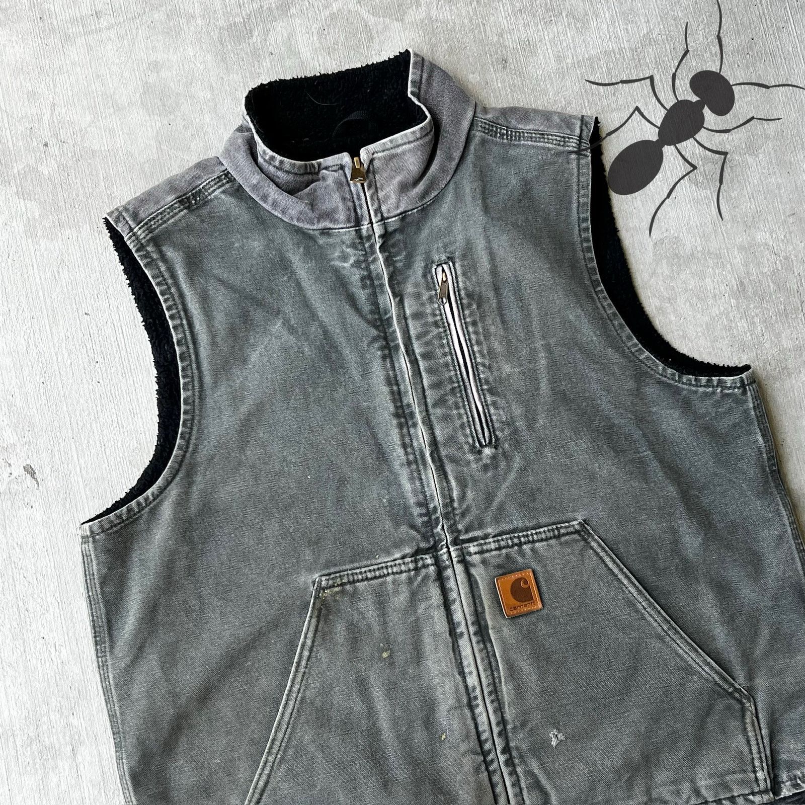 Carhartt × Vintage Carhartt V33 faded black work wear vest Size US M / EU 48-50 / 2 - 2 Thumbnail