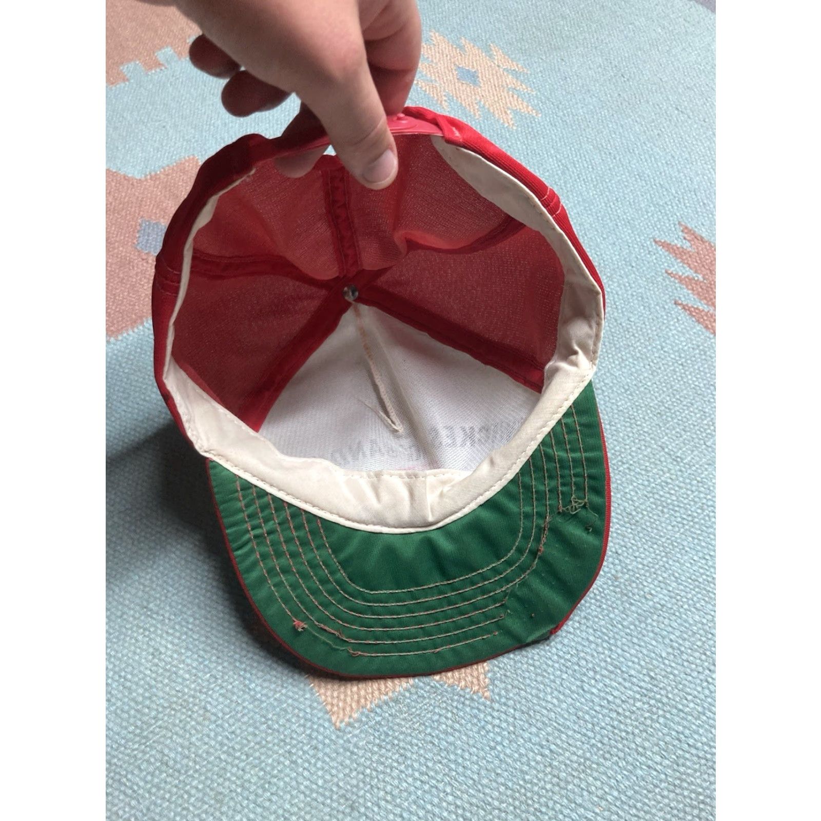 Vintage VINTAGE A&G Snapback Hat Cap Red Adjustable Men Distressed Sandusky Michigan H feed farm Wickes OG Big H Size ONE SIZE - 5 Thumbnail