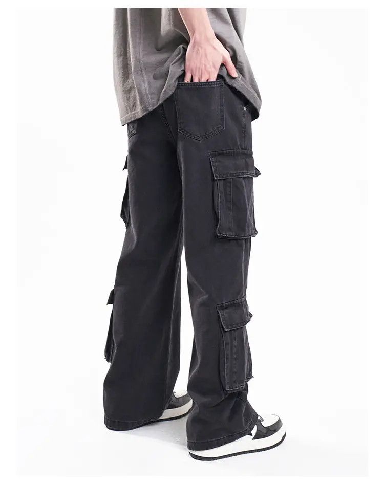 Baggy Gray Cargo Denim Jeans