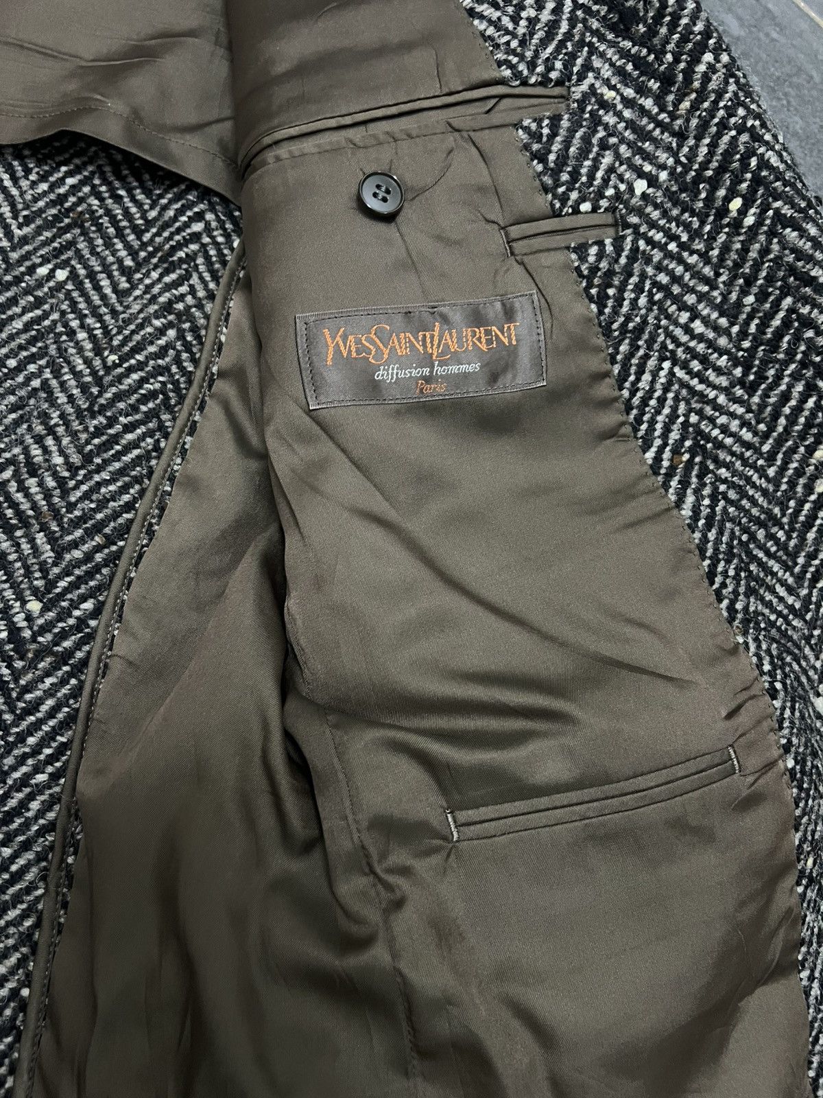 Yves Saint Laurent Vintage Yves Saint Laurent Homme Wool Coat Size US M / EU 48-50 / 2 - 10 Thumbnail