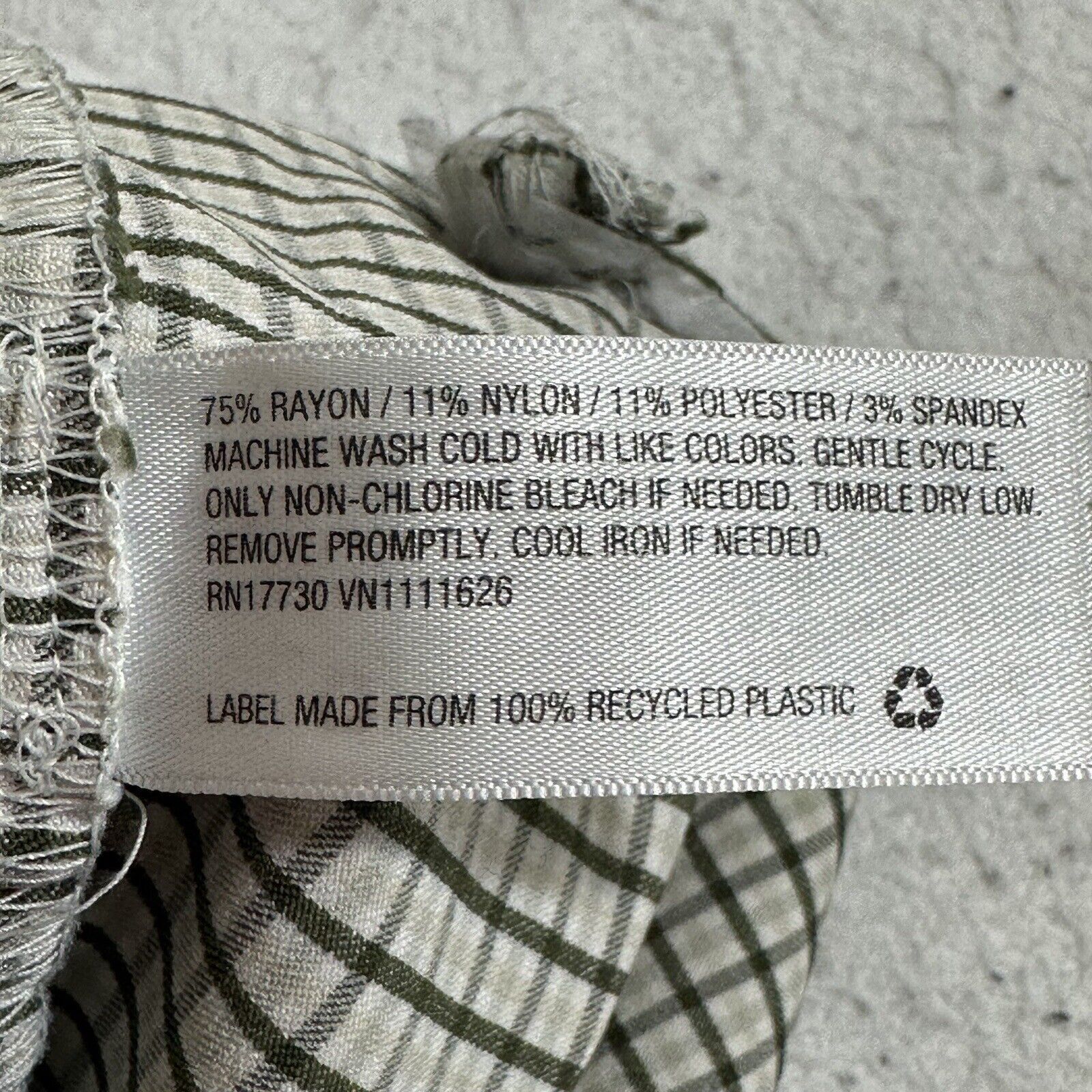 Other A New Day 8 Stretch Pants Green White Grid Stripe Trousers Size 30" / US 8 / IT 44 - 6 Thumbnail