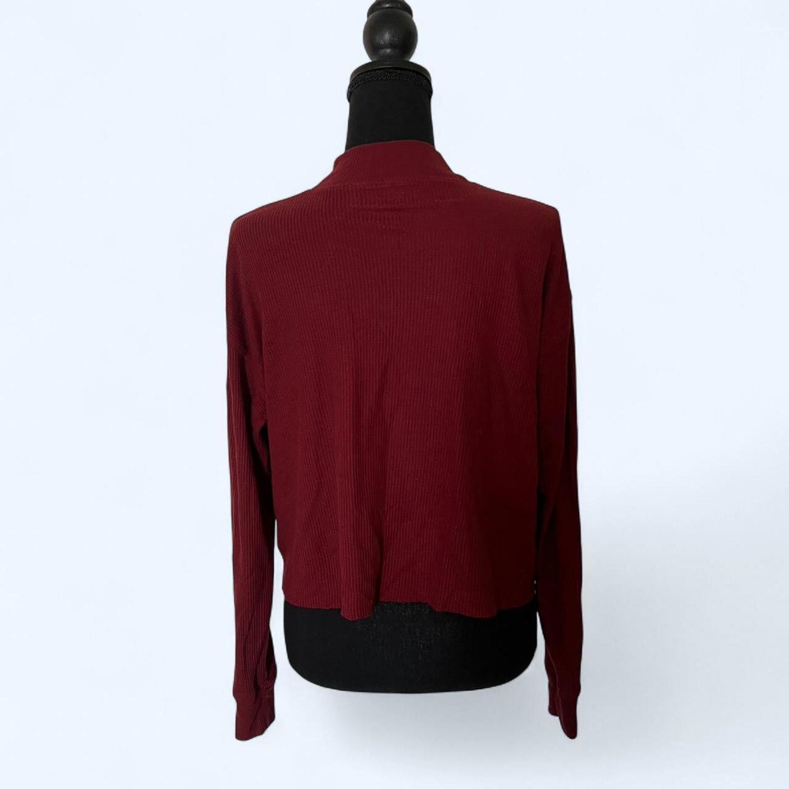 Other Burgundy Hollister Co. cropped boyfriend turtleneck sweater Size XXS / US 00 / IT 34 - 4 Thumbnail