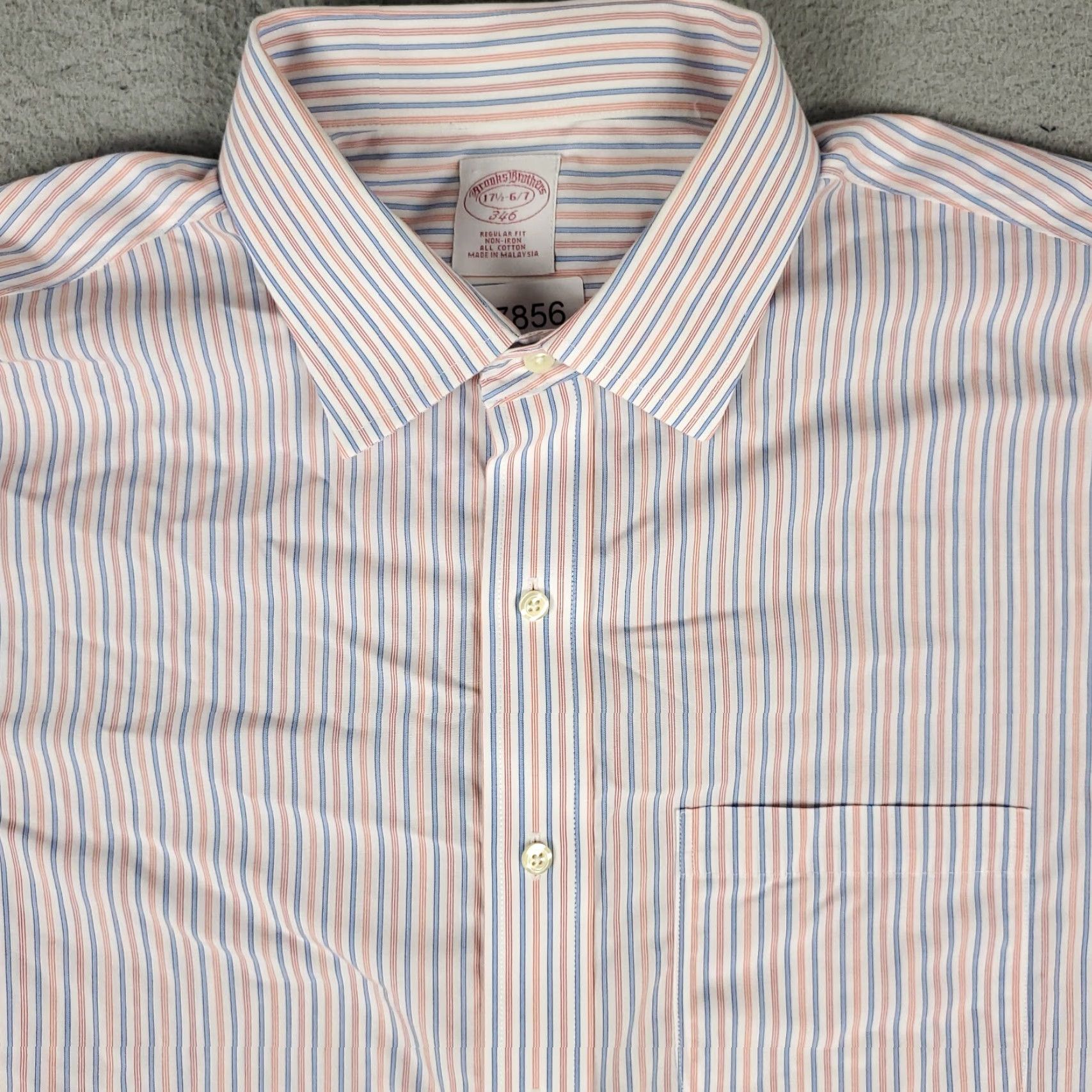 Brooks Brothers Brooks Brothers Dress Shirt Mens Regular 17.5 Blue Striped Long Sleeve Button Up Size 46R - 2 Thumbnail
