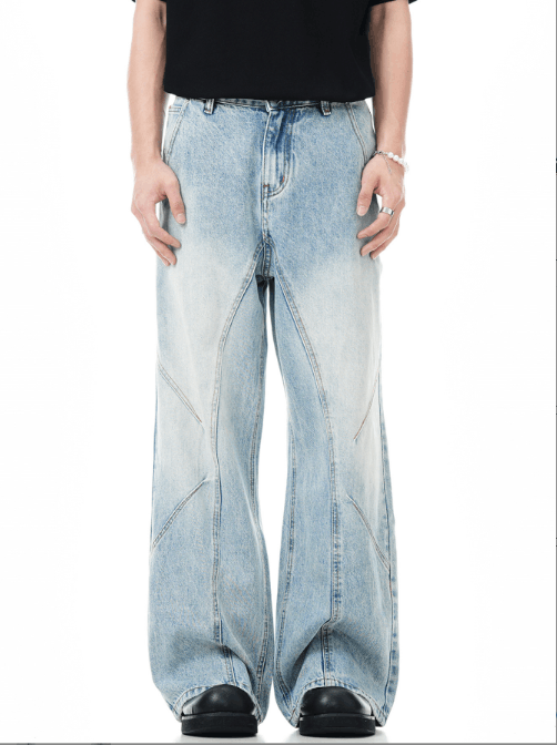 Japanese Brand × Jean American high street straight patchwork flared jeans Size US 32 / EU 48 - 1 Thumbnail