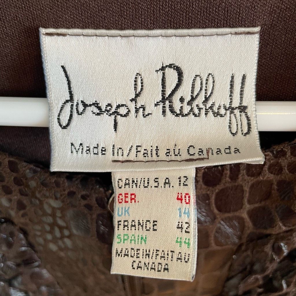Joseph Ribkoff Joseph Ribkoff Womens Jacket 12 Veston Crinkle Brown Faux Sn Size XL / US 12-14 / IT 48-50 - 3 Thumbnail