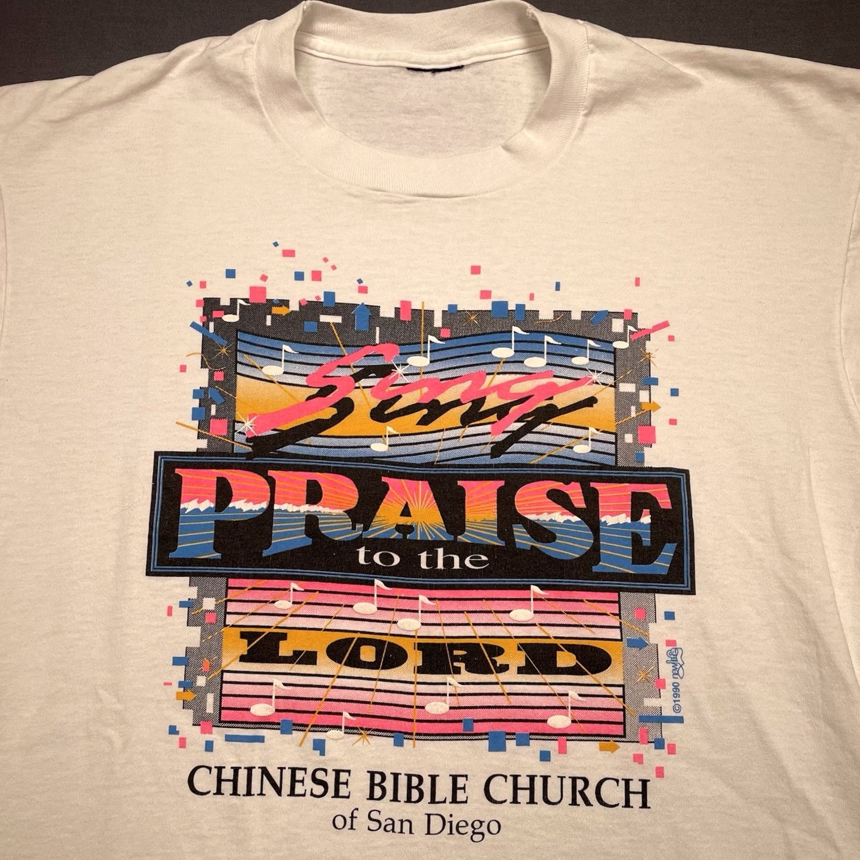 Vintage VINTAGE Jesus Shirt Men L White 1990s San Diego Chinese Bible Church Tee Praise Shirt Mens Size US L / EU 52-54 / 3 - 2 Thumbnail