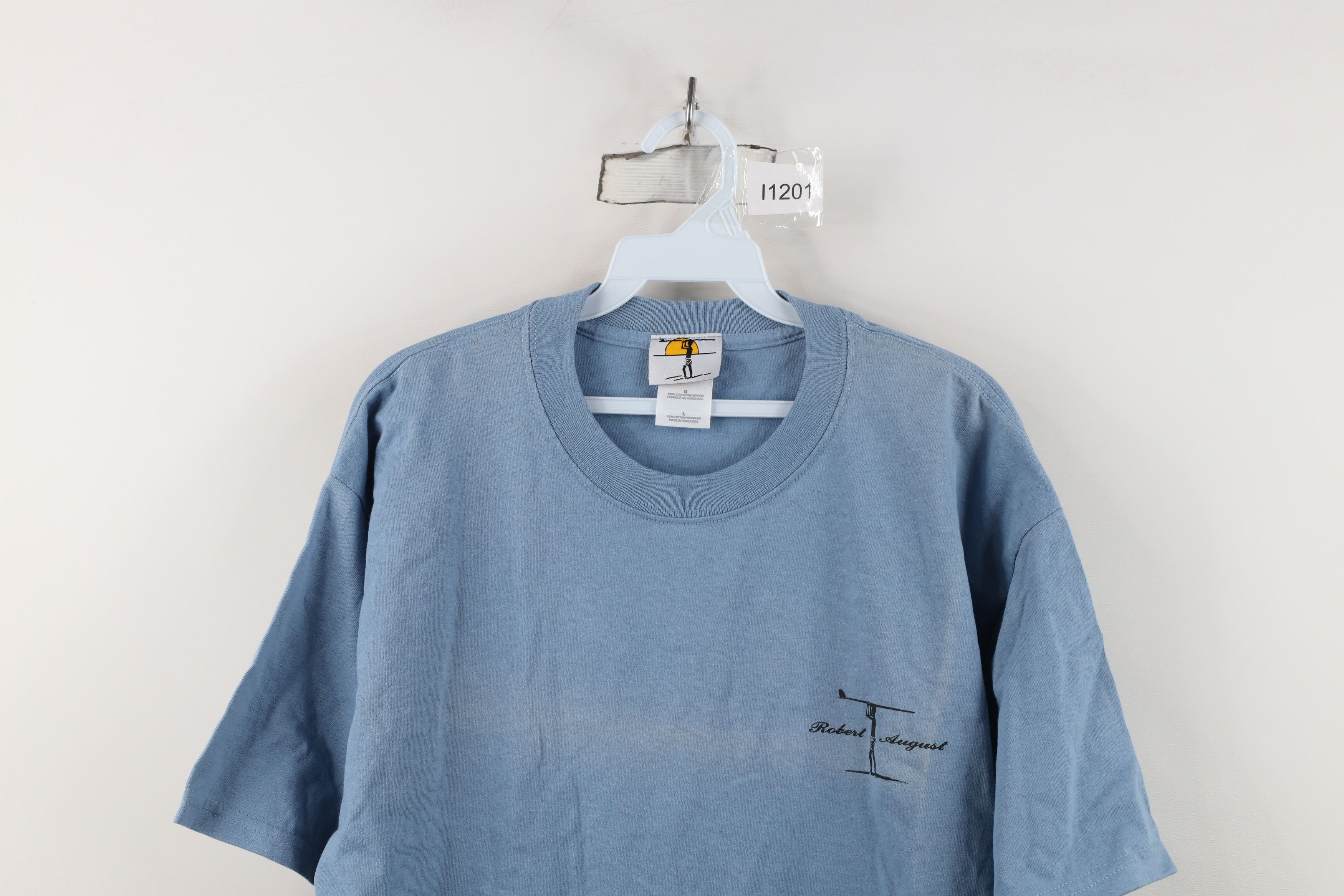 Vintage Vintage 90s Robert August Surfing Surf T-Shirt Blue Size US L / EU 52-54 / 3 - 2 Thumbnail