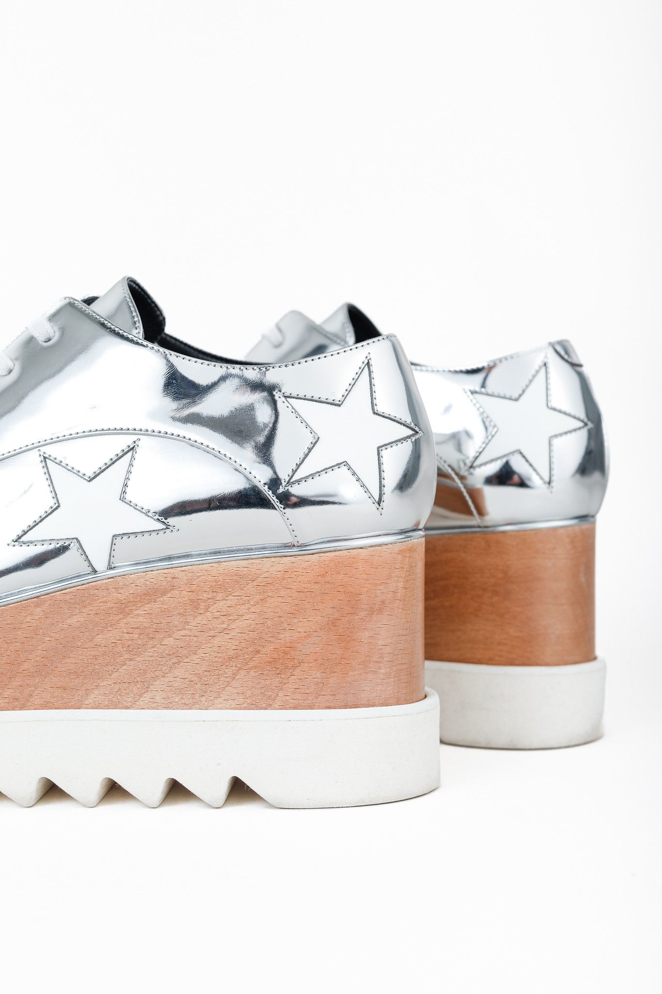 Stella McCartney Stella McCartney Elyse Star Vegan-Leather Lace-Up Platforms Size US 7.5 / IT 37.5 - 9 Thumbnail