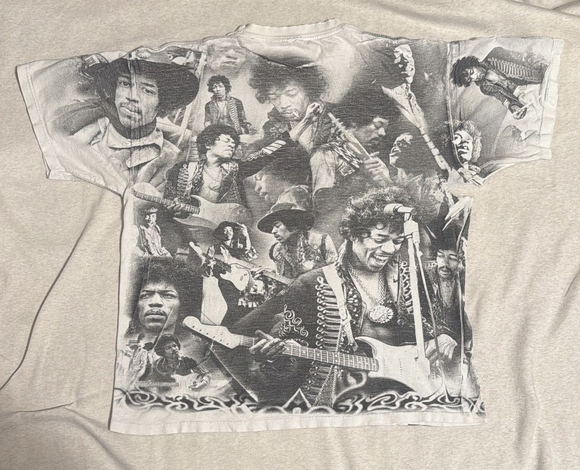Jimi Hendrix Vintage 1996 Jimi Hendrix AOP T-shirt Large Grail! Size US L / EU 52-54 / 3 - 6 Thumbnail