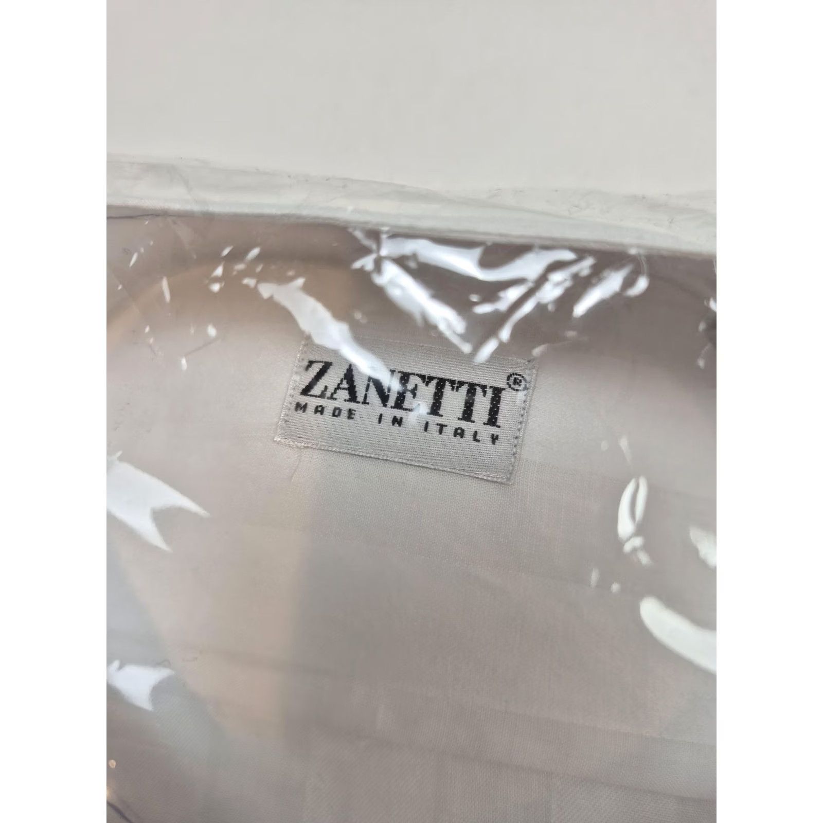 Vintage Zanetti Dress Shirt Mens 18 34/35 White Stripe French Cuff Cotton Made Italy Shirt Mens 18 Neck 34/35 Sleeve White Striped Formal Italian Size 48R - 2 Thumbnail