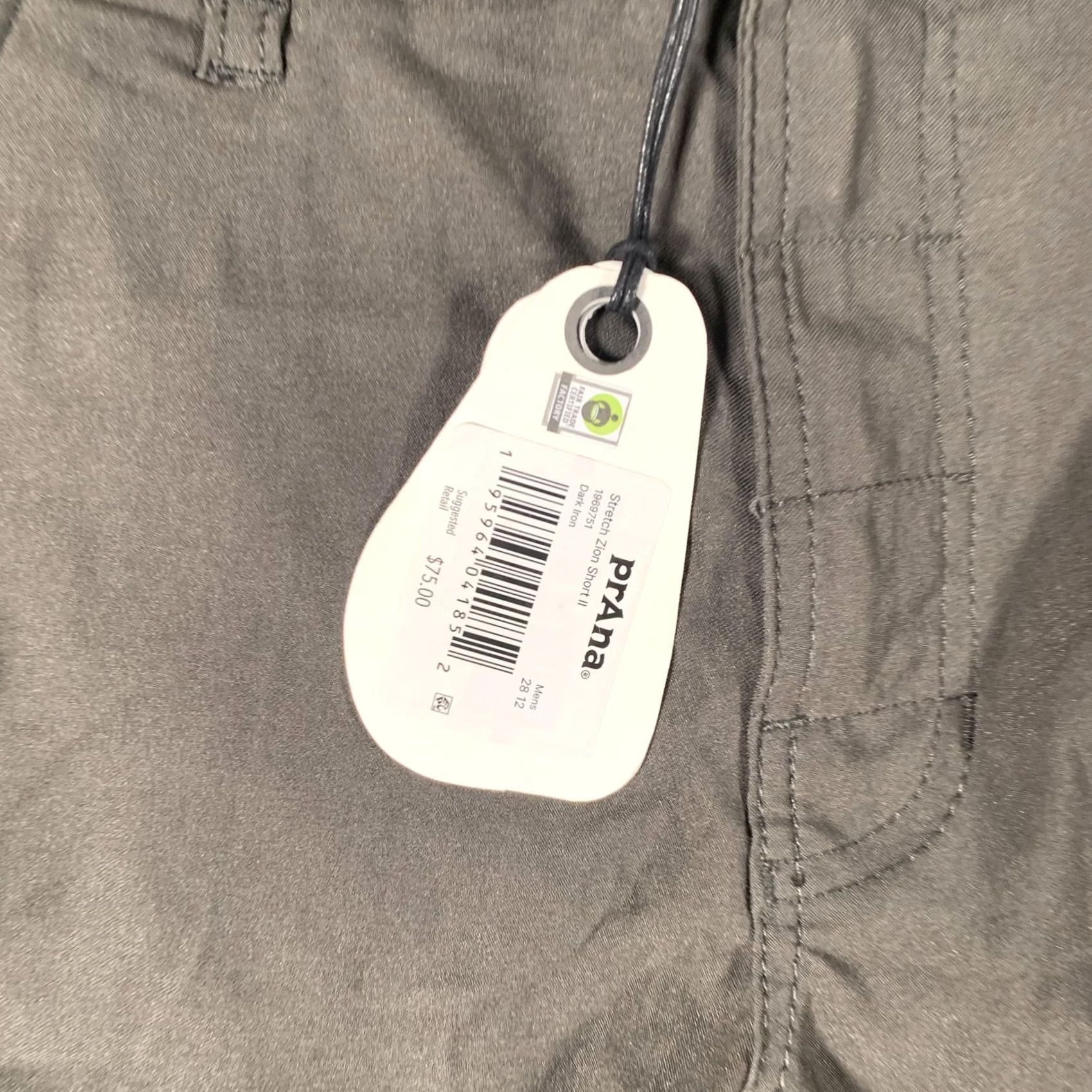 PrAna Stretch Zion Shorts Mens 28 Gray 12 Inch Inseam Cargo Hiking