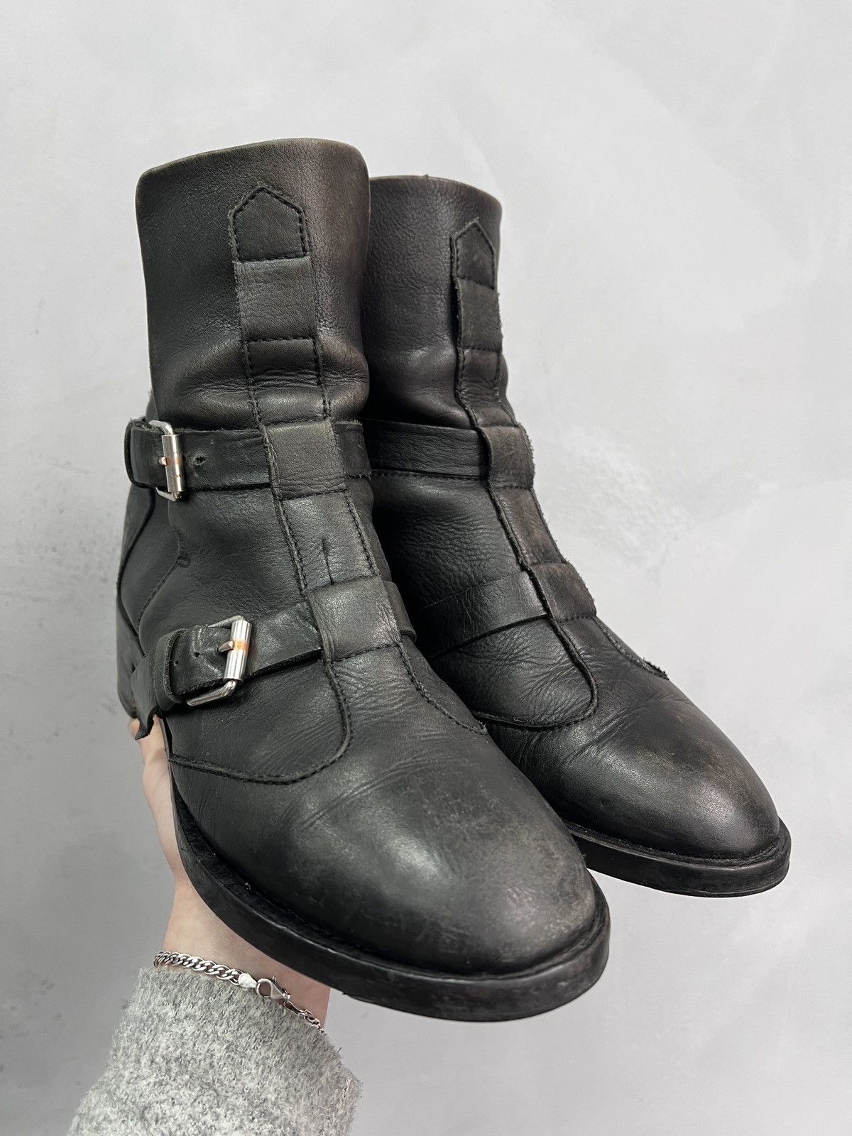 Diesel Belted diesel leather boots hedi slimane style avant garde Size US 8 / EU 41 - 2 Thumbnail