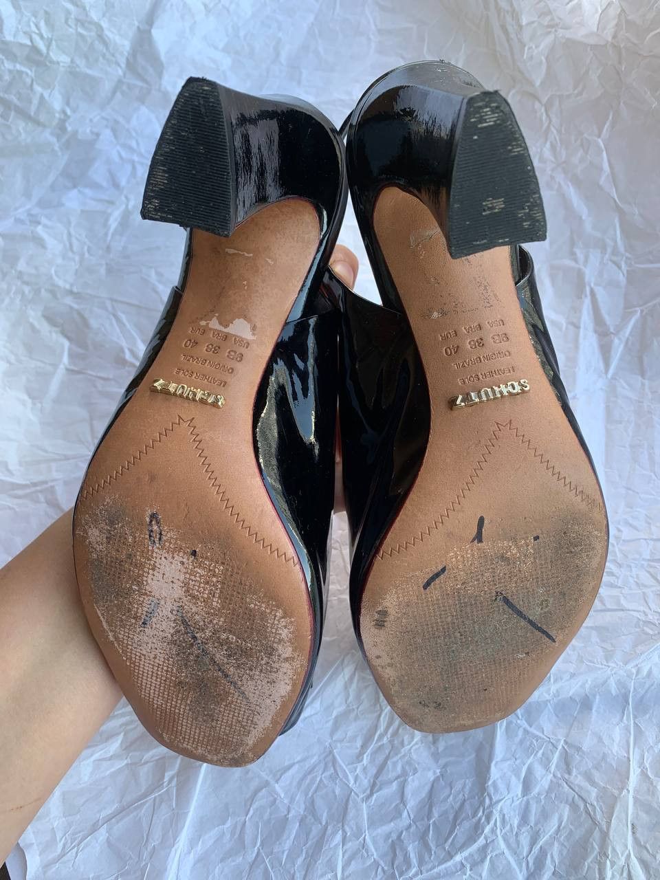 SCHUTZ × Vintage Schutz vintage black patent leather sandals with bow Size US 9 / IT 39 - 8 Thumbnail