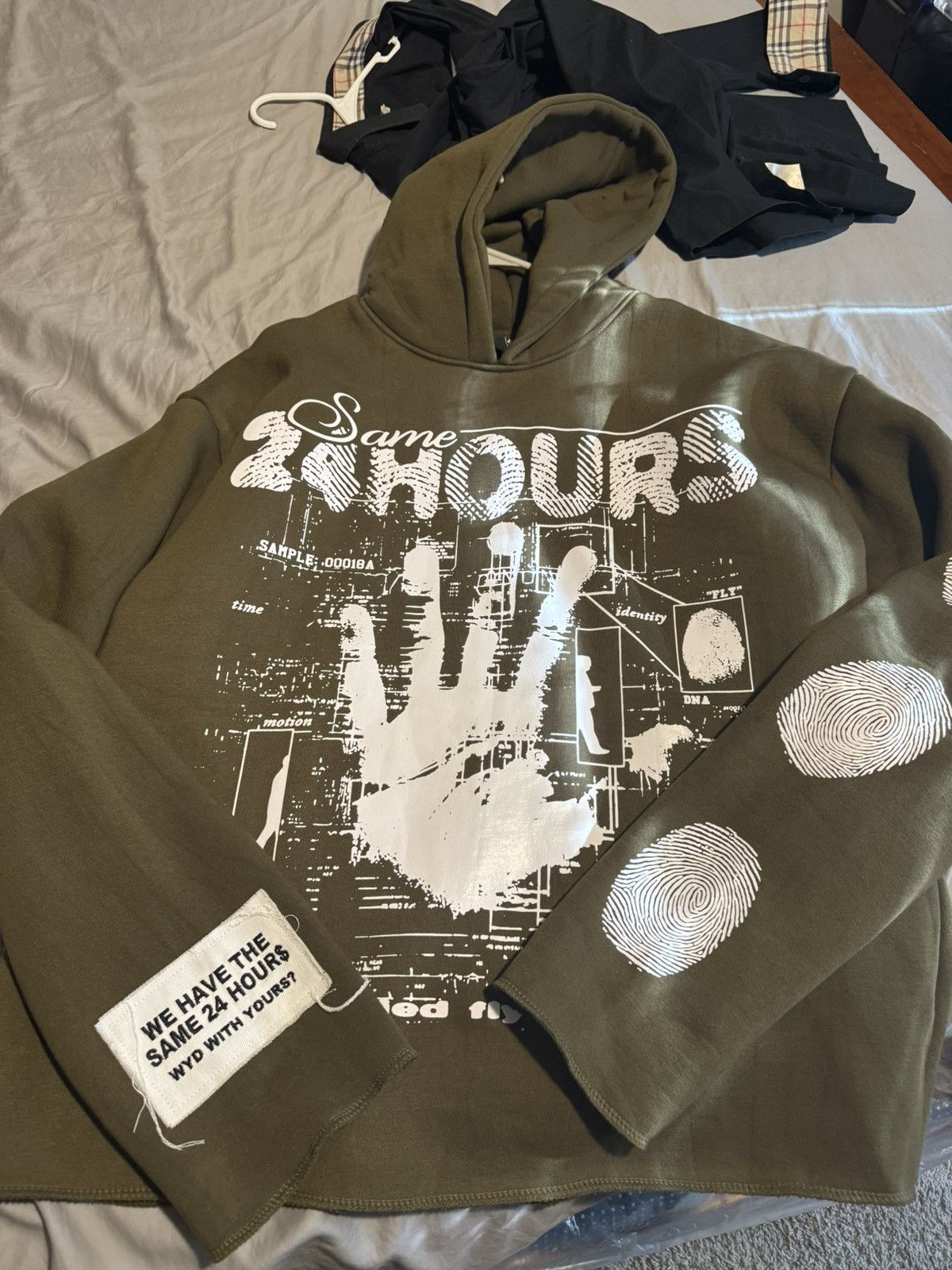 Vintage Same 24hrs Cropped Hoodie (extra Long Sleeves) Size US XL / EU 56 / 4 - 1 Thumbnail