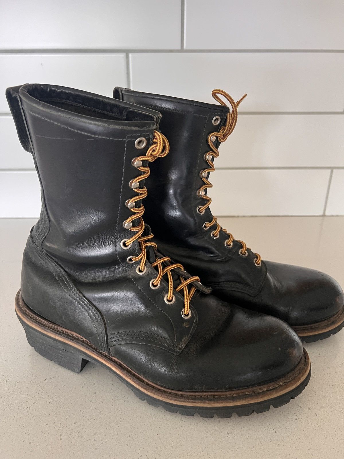Red Wing Red Wing 699 Logger Boots – Black Leather – Size 10D Size US 10 / EU 43 - 1 Thumbnail