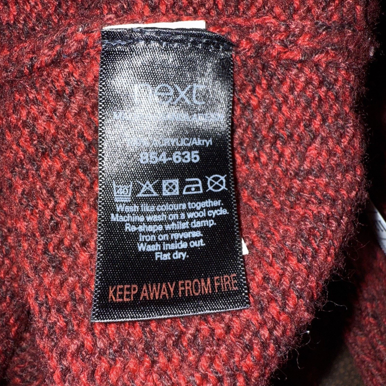 NEXT Next Men’s Birdseye Sweater Red W/Corduroy Trim Size XL Size US XL / EU 56 / 4 - 10 Thumbnail