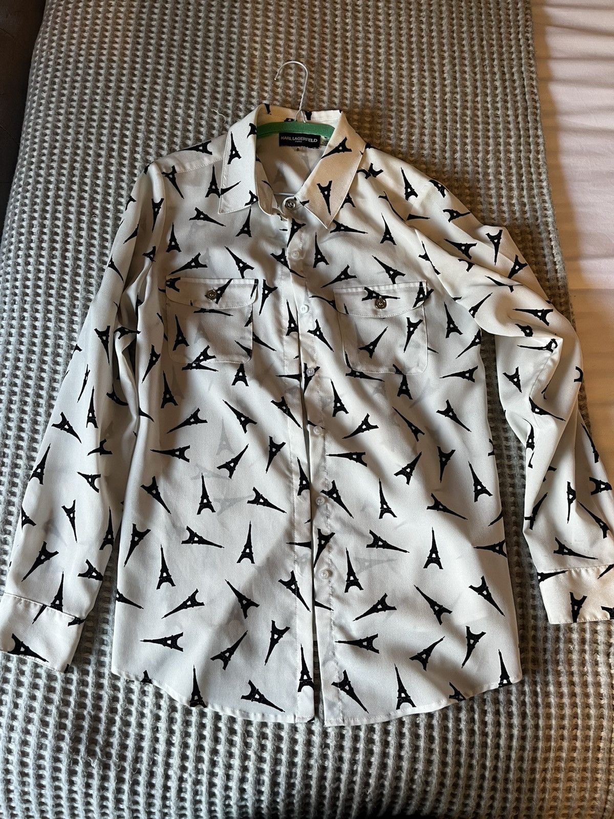 Karl Lagerfeld Eiffel Tower Print Blouse Size S / US 4 / IT 40 - 1 Thumbnail