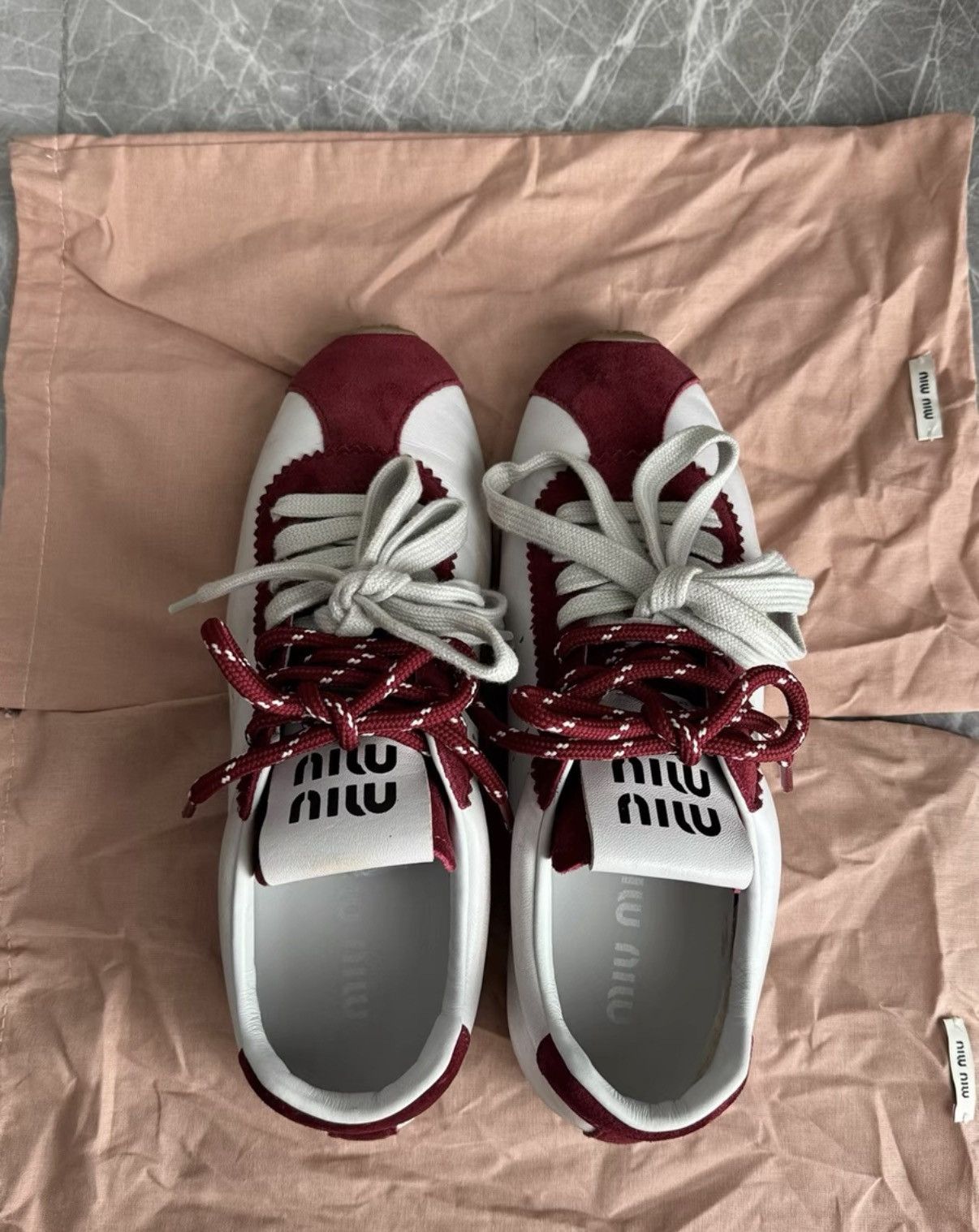 Miu Miu MiuMiu 25SS Red Suede Low-Top German Trainer K6 Size US 6.5 / IT 36.5 - 6 Thumbnail