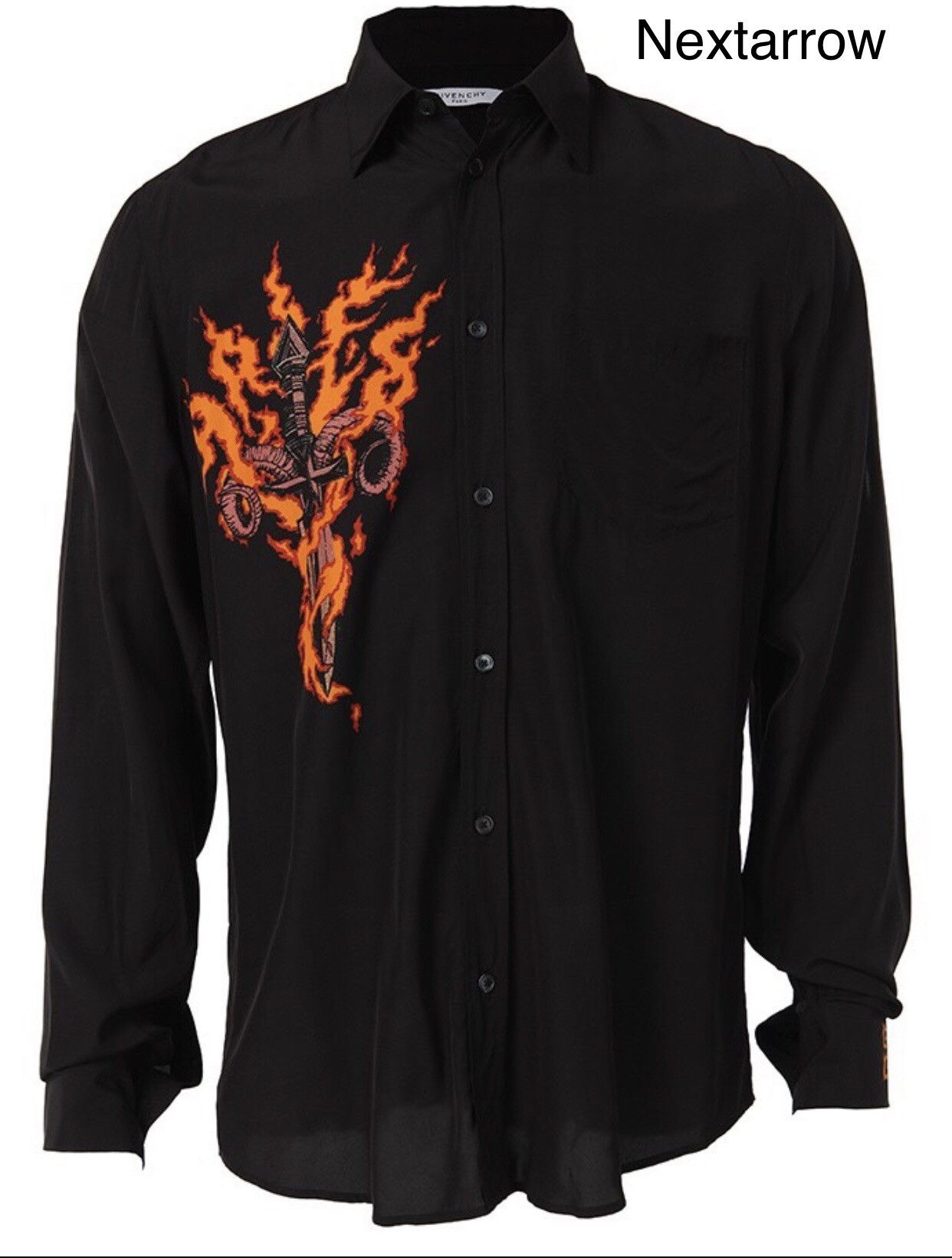 Givenchy GIVENCHY Flame Drop Black Shirt2412-Nextarrow Size US M / EU 48-50 / 2 - 1 Thumbnail