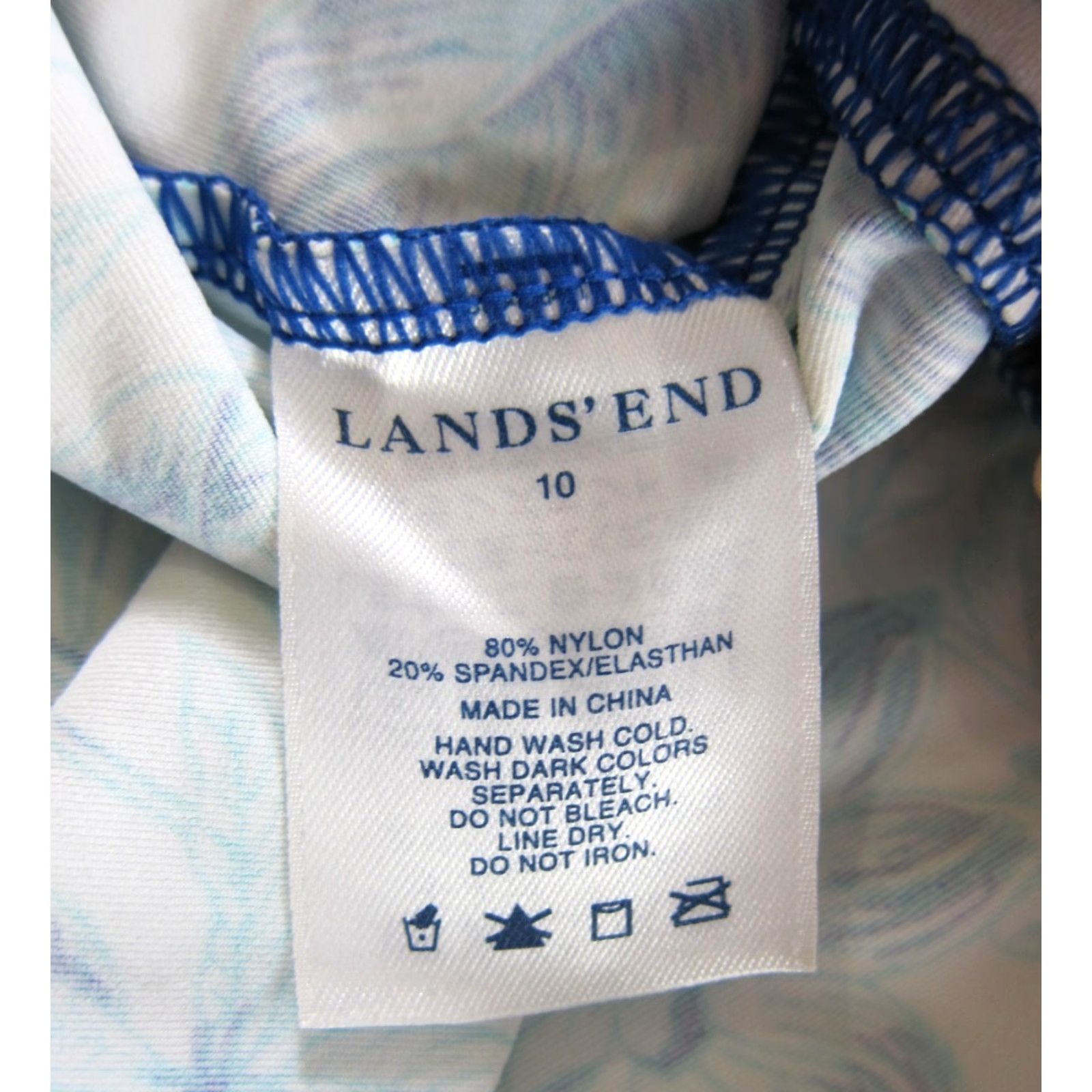 Lands' End Lands' End Blue White Floral Built In Bra Tankini Swim Top 10 Size L / US 10 / IT 46 - 3 Thumbnail