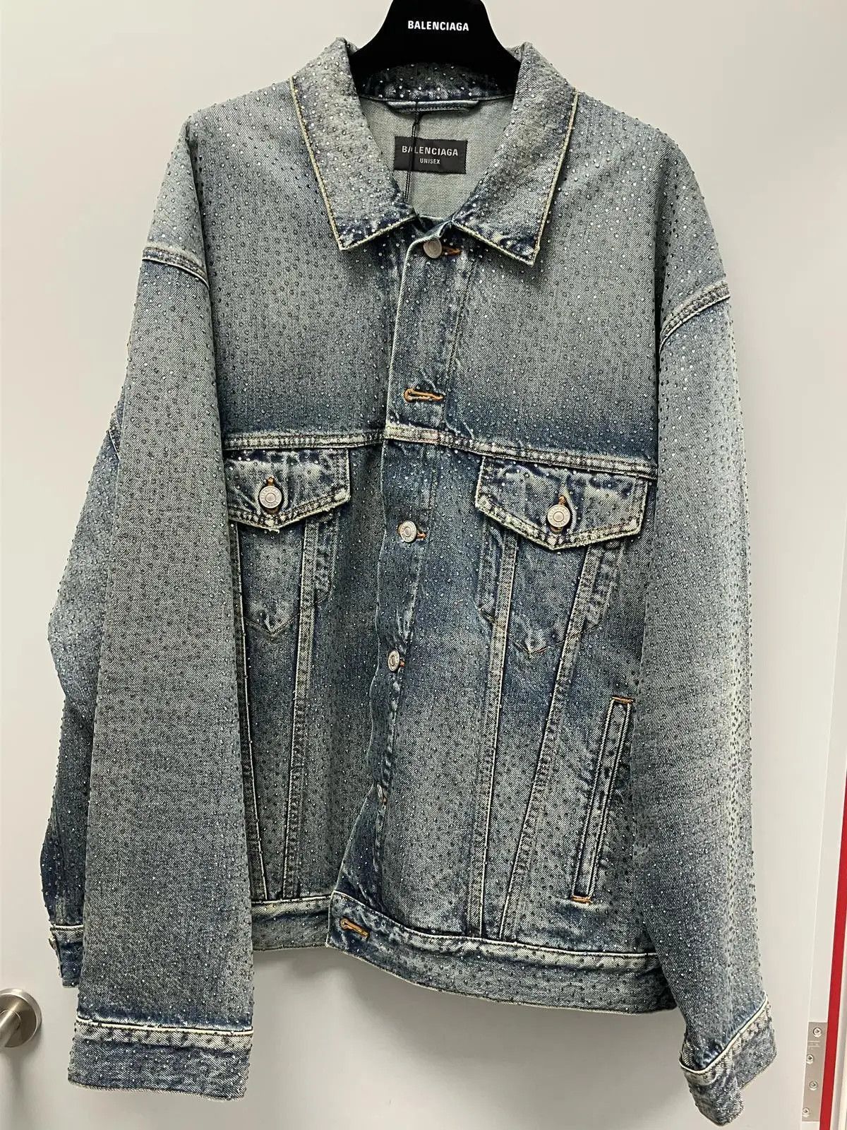 o1w1db11225 Large Fit Jacket Denim Strass in Blue