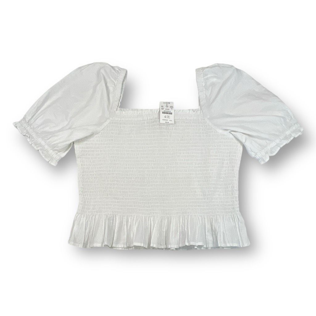 Other J. Crew Smocked Puff Sleeve Ruffle Top Size Large Size L / US 10 / IT 46 - 1 Thumbnail