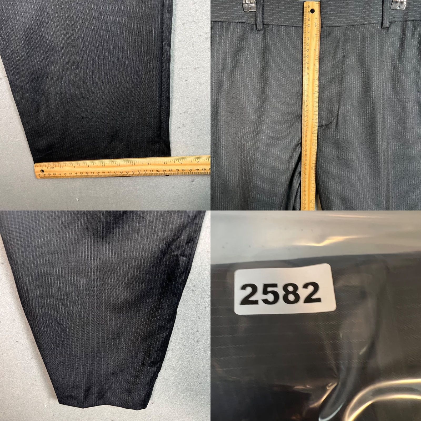 Banana Republic Banana Republic Mens Size 34 x 30 Dark Grey Wool Blend Pinstriped Dress Pants Shirt? Size US 34 / EU 50 - 8 Thumbnail