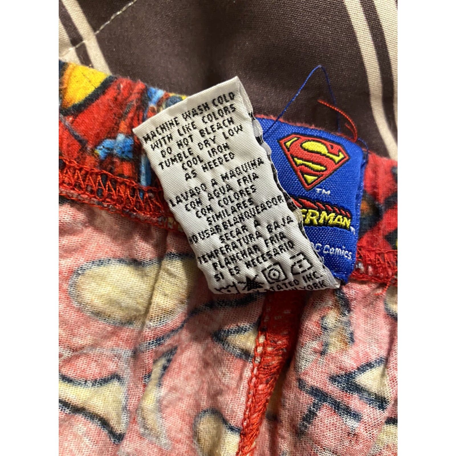 DC Comics VINTAGE Superman Logo All Over Pajama Pants DC Comics Men’s Size Large Red L Pajama Pants Size US 33 - 5 Thumbnail