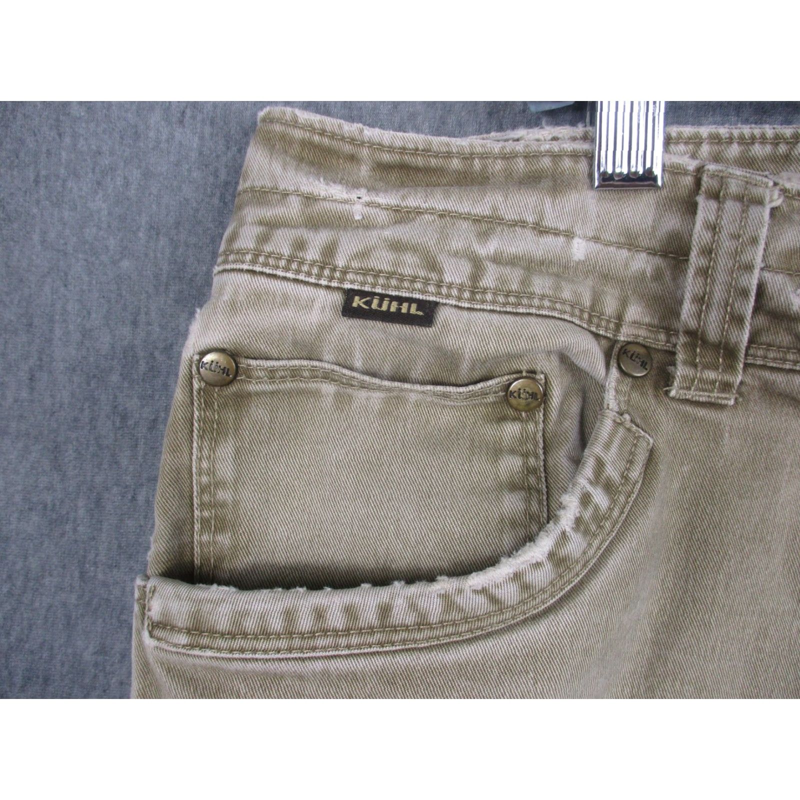 Denime VINTAGE Kuhl Rydr Jeans Mens 36x30 Beige Relaxed Fit Straight Leg Denim Patina Distressed Pockets Zip Mens Size US 36 / EU 52 - 3 Thumbnail