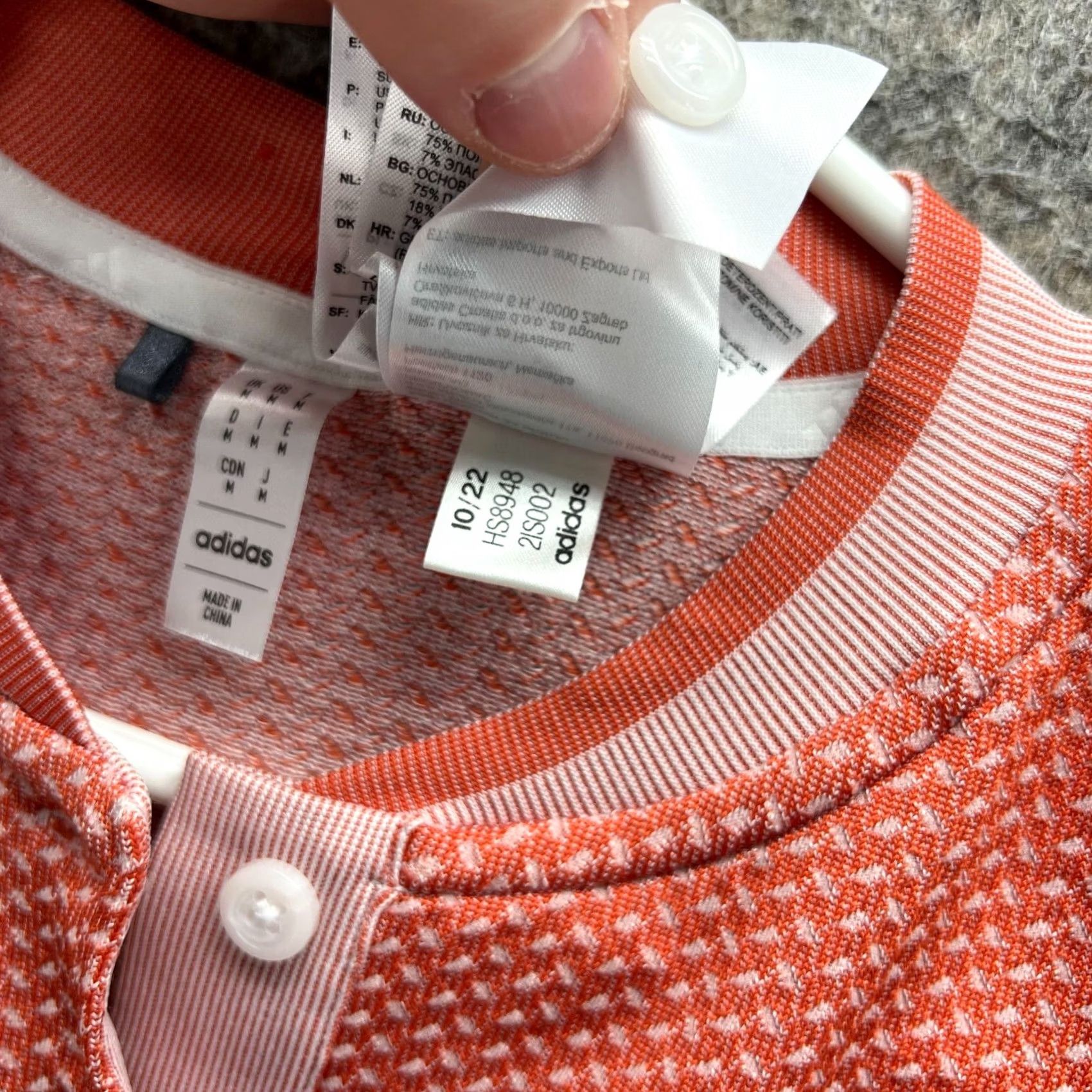 Adidas Adidas Shirt Womens Medium Polo Sleeveless Henley Primeknit Orange Heather Size M / US 6-8 / IT 42-44 - 3 Thumbnail