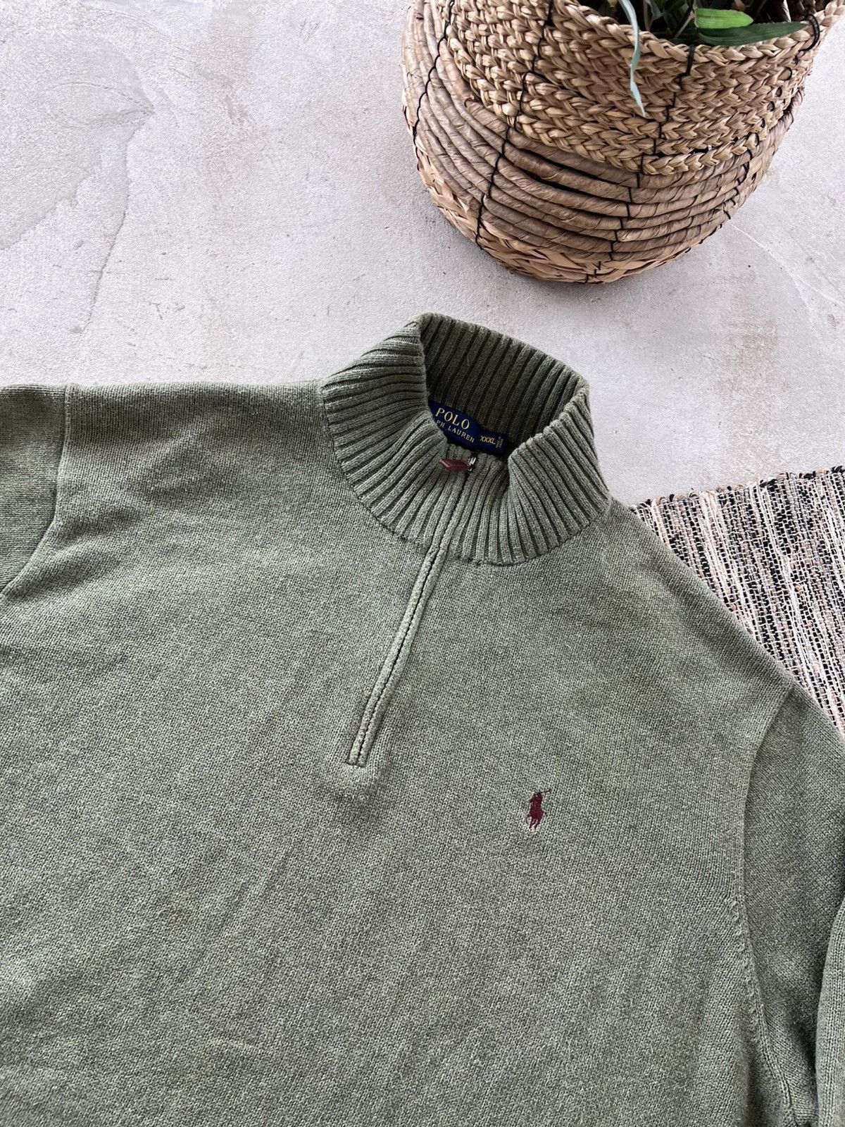 Polo Ralph Lauren Vintage Polo Ralph Lauren Green Oversize Zip Sweater Y2K Size US XXL / EU 58 / 5 - 5 Thumbnail