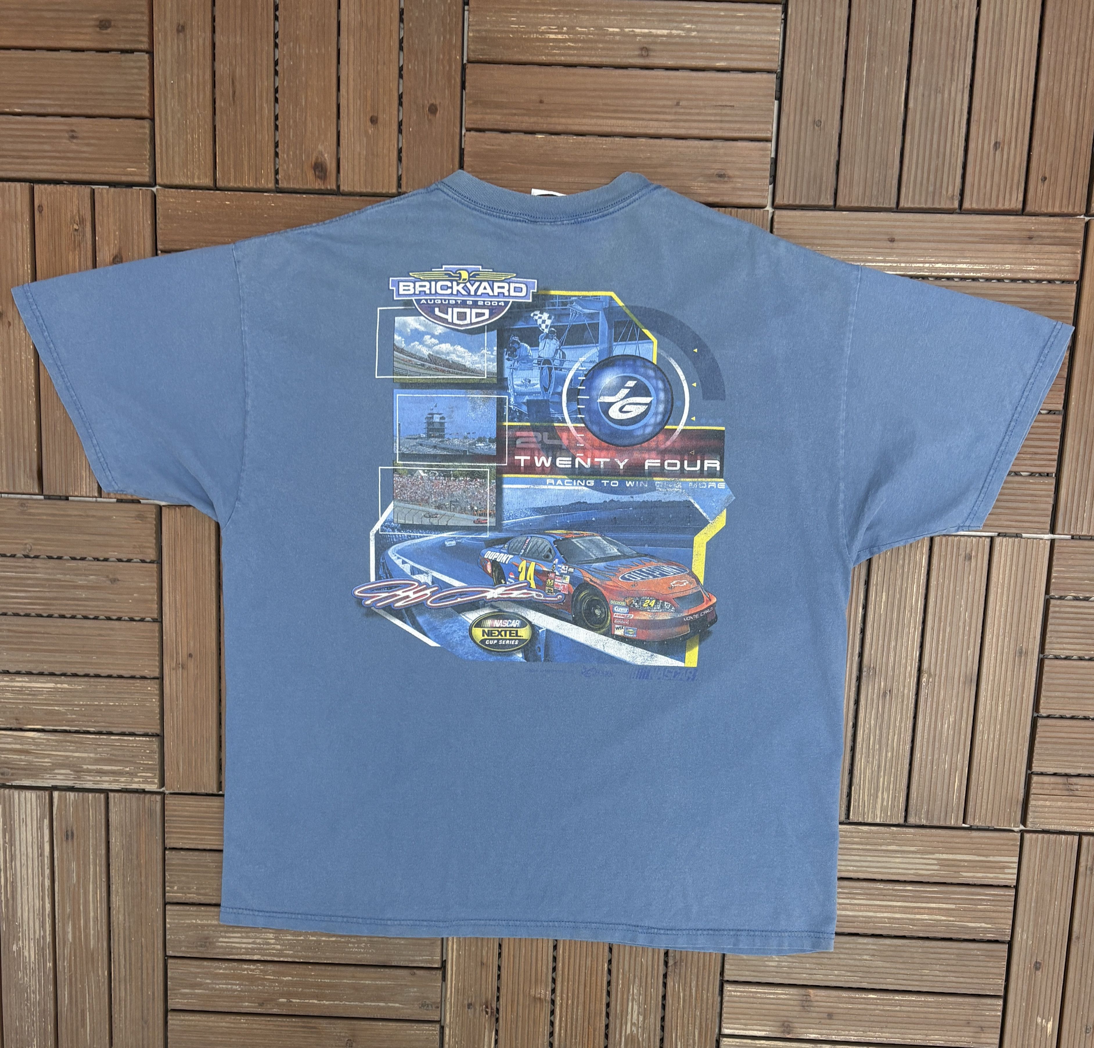 Vintage Jeff Gordon Brickyard 400 2004 Vintage Blue T-Shirt Tee Size US XL / EU 56 / 4 - 4 Thumbnail