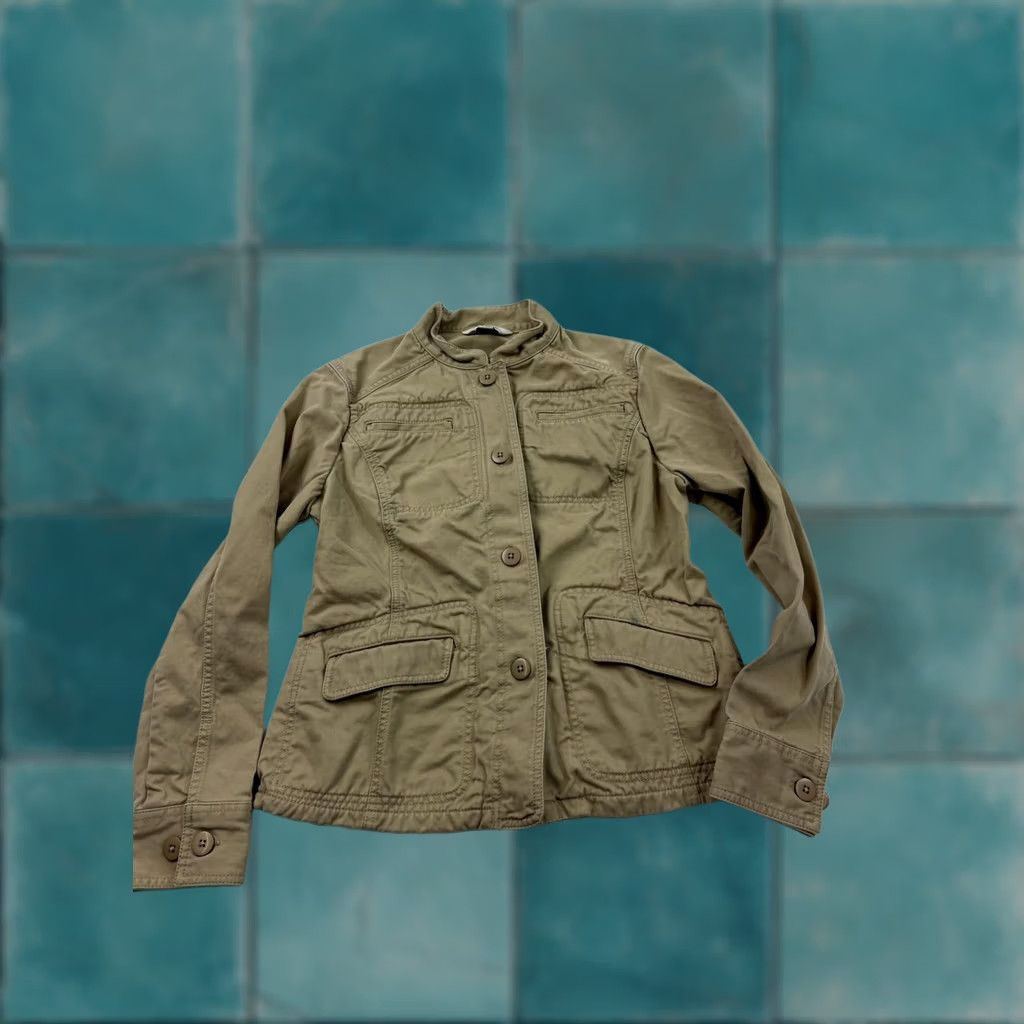 Vintage L.L. Bean Jacket XS Beige Cotton Twill Button Front Utility Pockets Short Womens Size 26" / US 2 / IT 38 - 1 Thumbnail