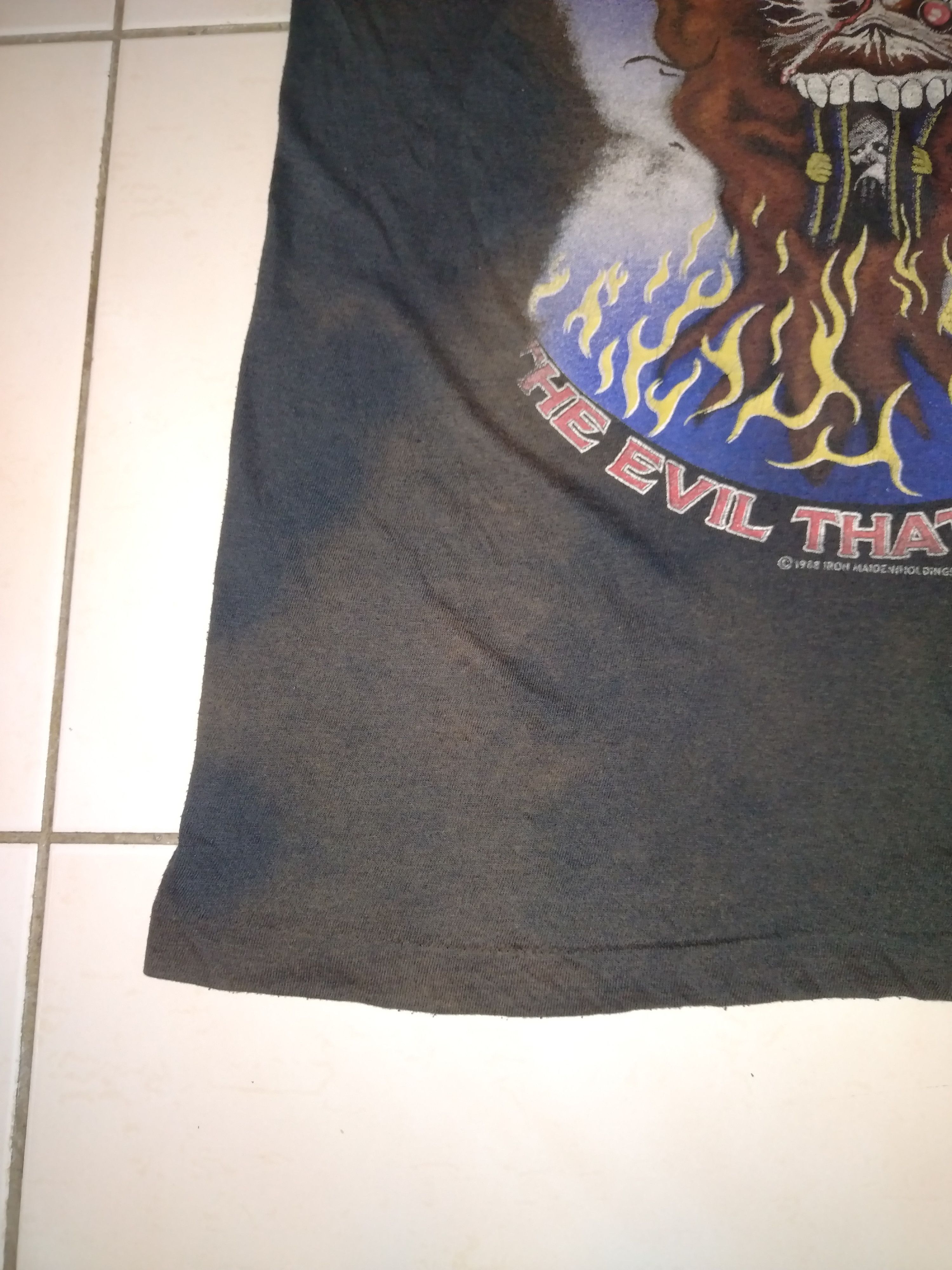 Band Tees × Iron Maiden × Vintage CRAZY SICK VTG '88 IRON MAIDEN FADED DISTRESSED Concert Tee Size US S / EU 44-46 / 1 - 8 Thumbnail