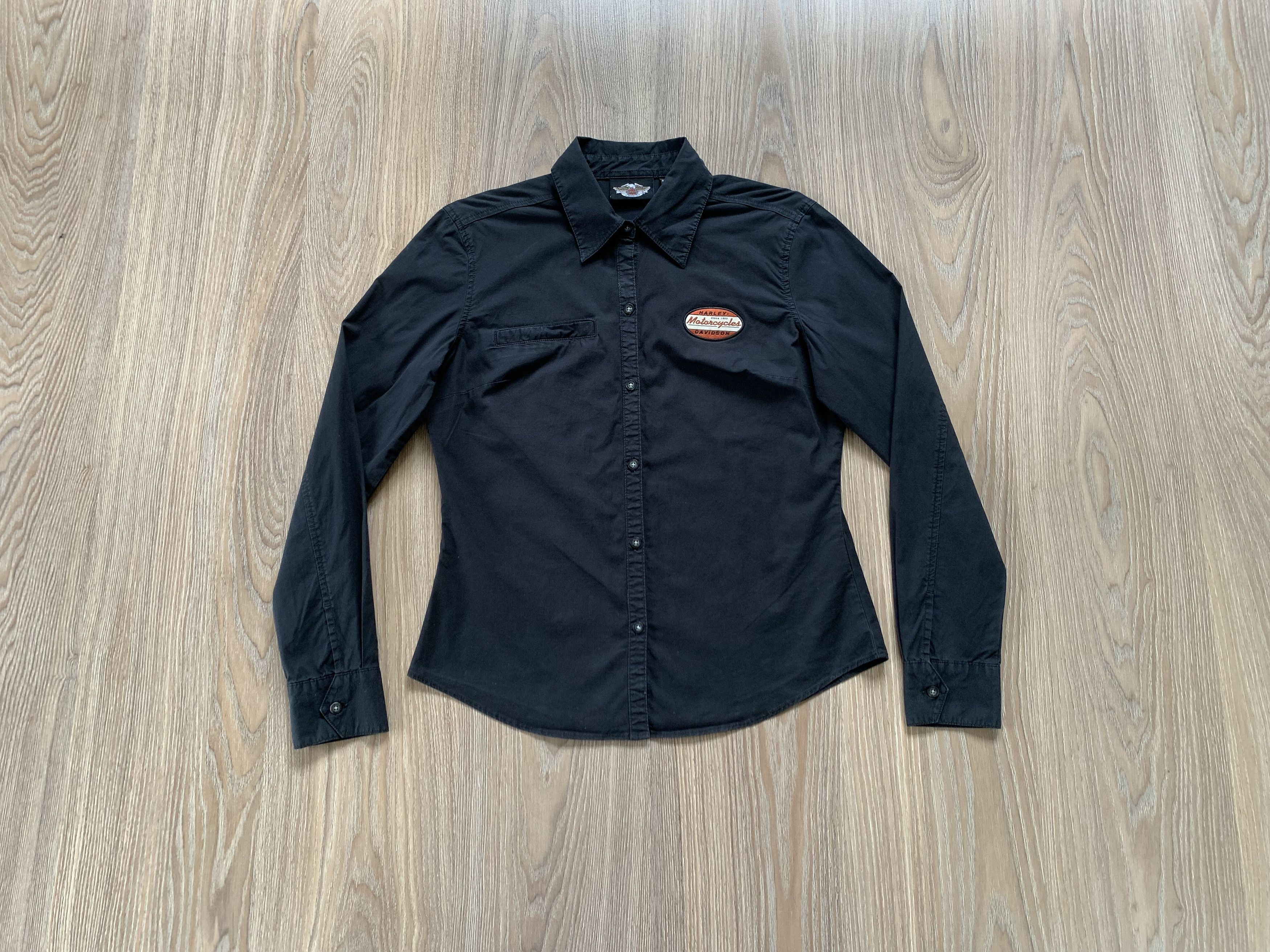 Harley Davidson Harley Davidson Womens Black Cotton Button Up Shirt Size M / US 6-8 / IT 42-44 - 1 Thumbnail