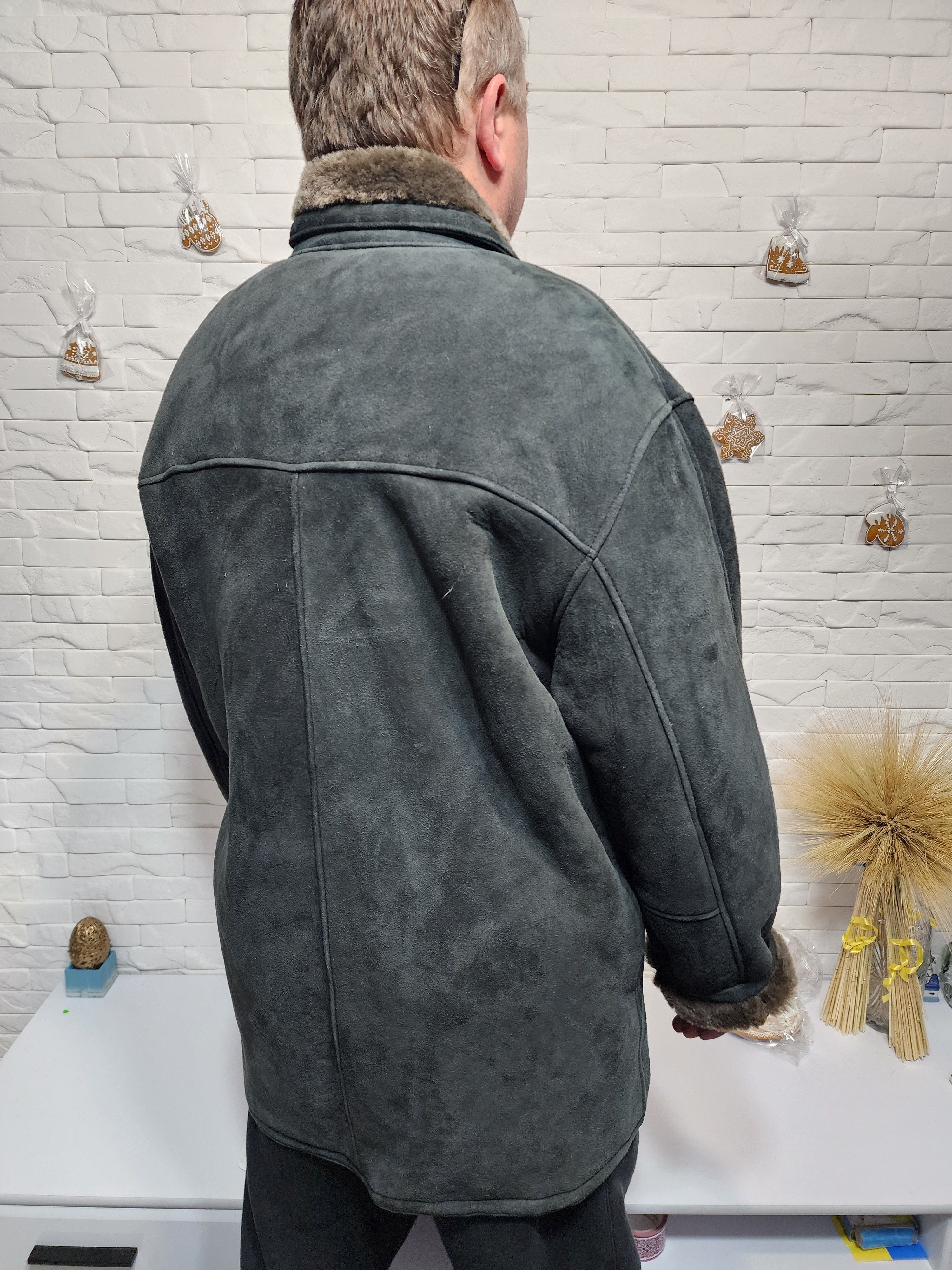 Furla Men's Black Sheepskin Coat: Genuine Fur, Button Closure Size US XL / EU 56 / 4 - 6 Thumbnail