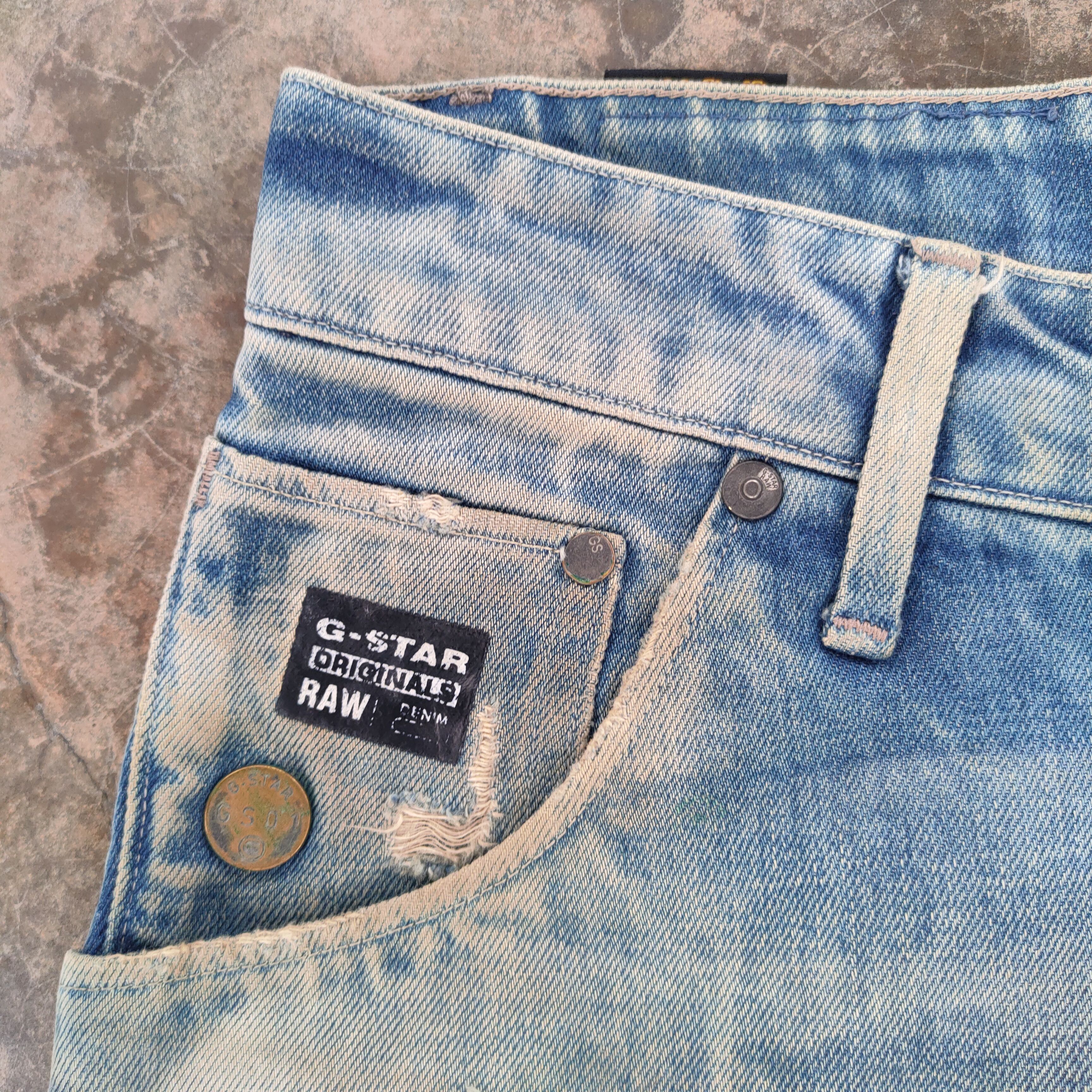 VTG GSTAR RAW FADED RUSTY MUD WASH DENIM JEANS PANTS