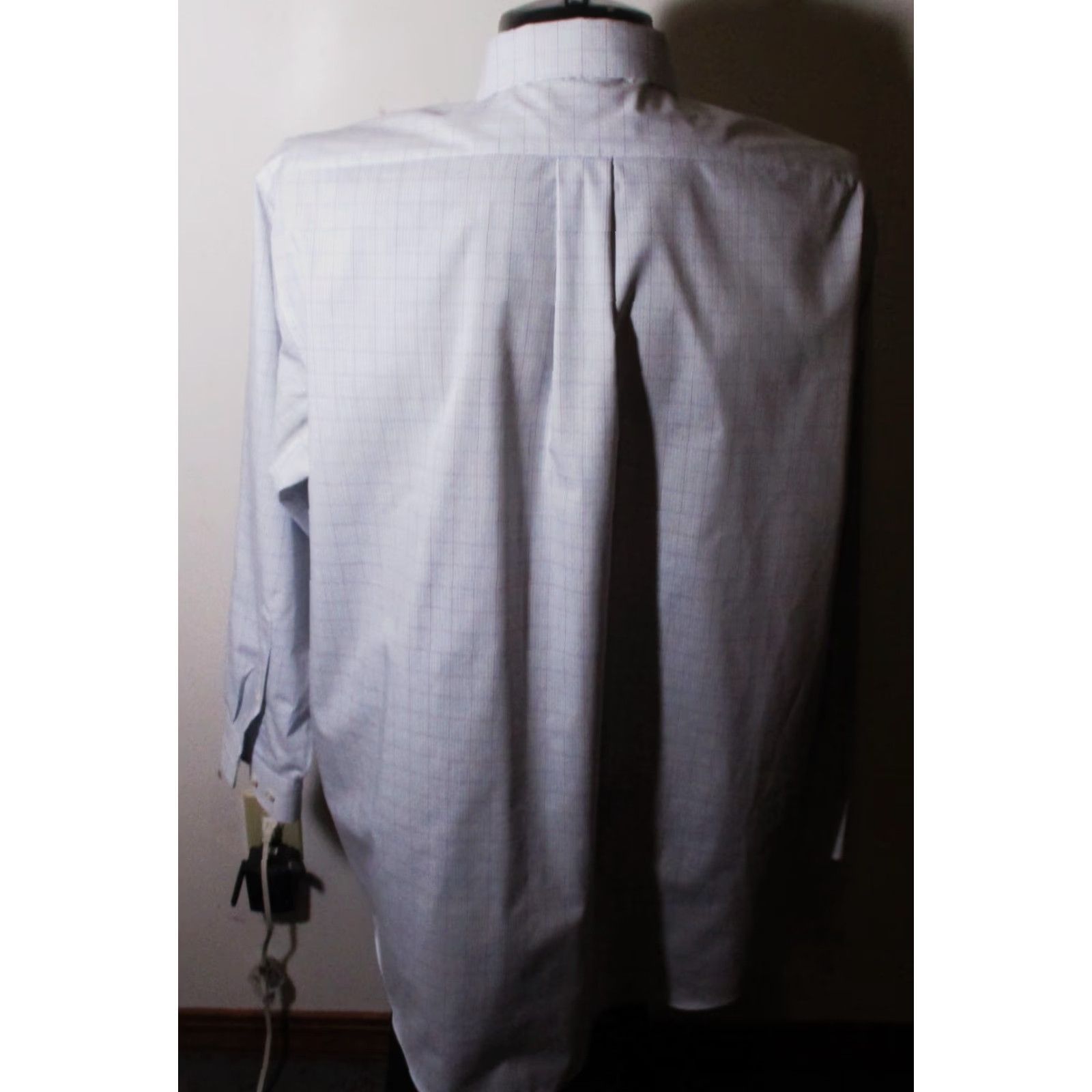 Stafford STAFFORD Light Blue Dress Shirt Men 17.5/34-35 Long Sleeve Cotton Blend Regular Collar Classic Check Shirt Mens Size 48R - 5 Thumbnail