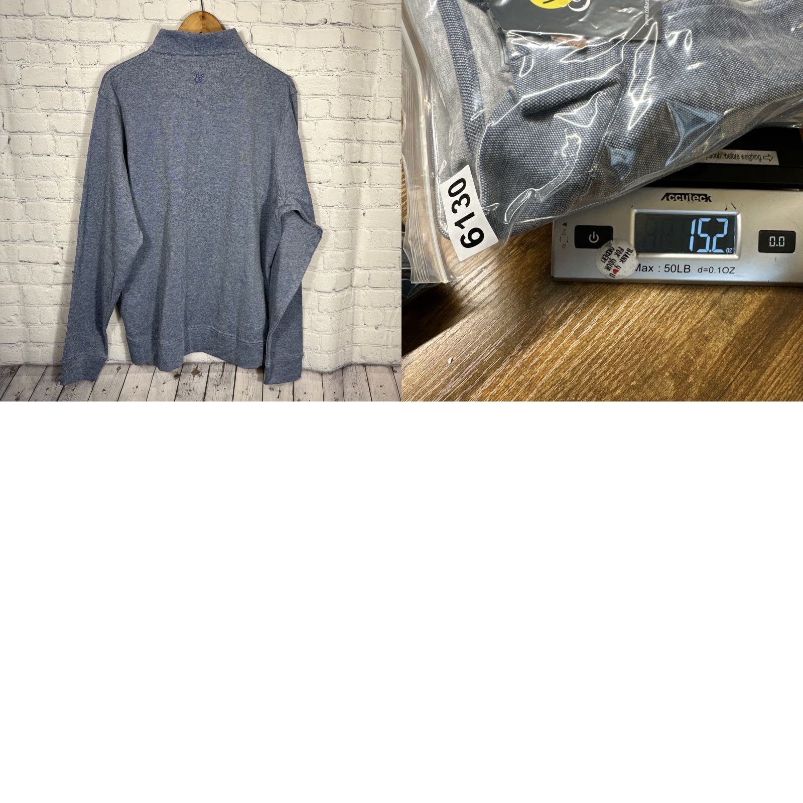 CO COLLARS & CO Quarter 1/4 Zip Sweater XL Blue Long Sleeve Collared Knit Pullover Casual Golf Preppy Mens 1/4 Zip Size US XL / EU 56 / 4 - 8 Thumbnail