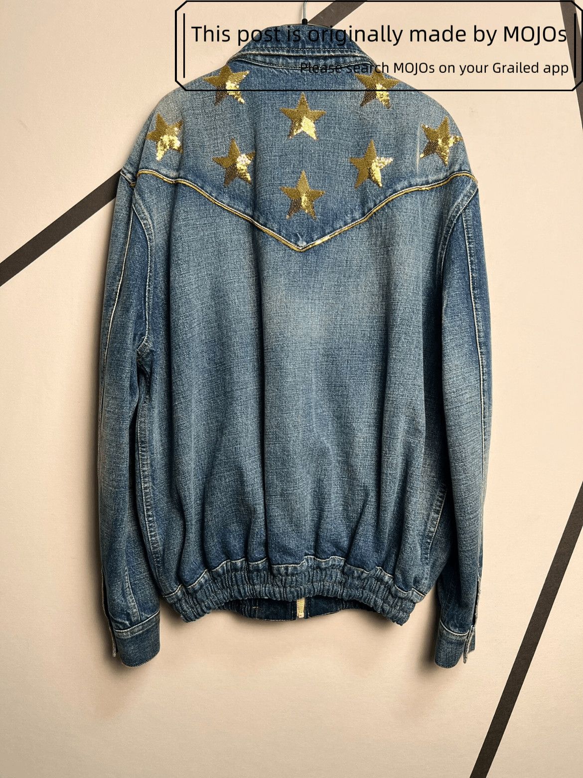 Celine Sz M Celine 22SS Golden Star Zip-up Denim Jacket mojos15947 Size US M / EU 48-50 / 2 - 2 Thumbnail