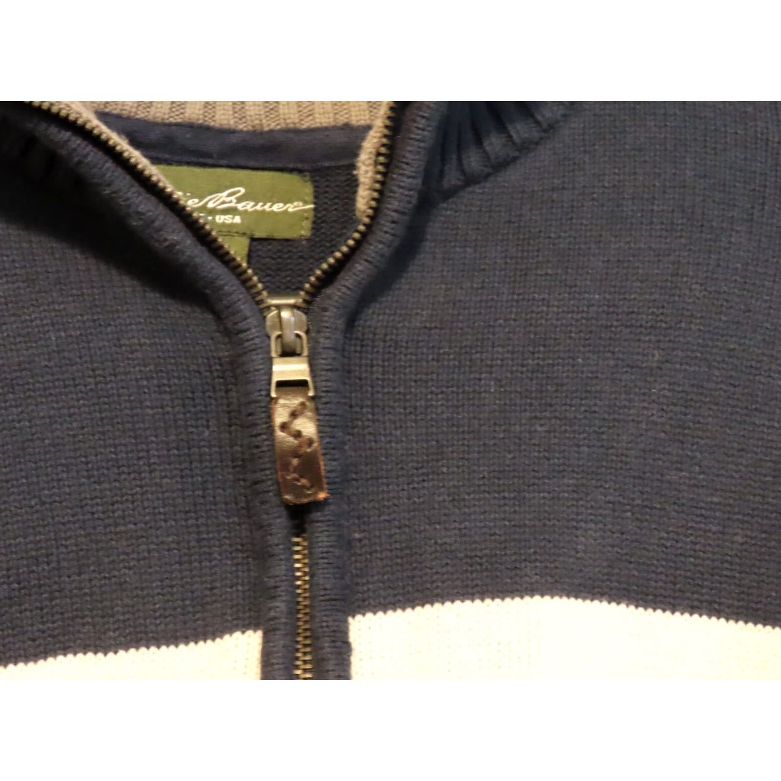 Eddie Bauer Eddie Bauer Striped Knit Quarter Zip Sweater Men XL Mock Neck 1/4 Zip Pullover Casual Outdoor Redefined Blue Size US XL / EU 56 / 4 - 4 Thumbnail