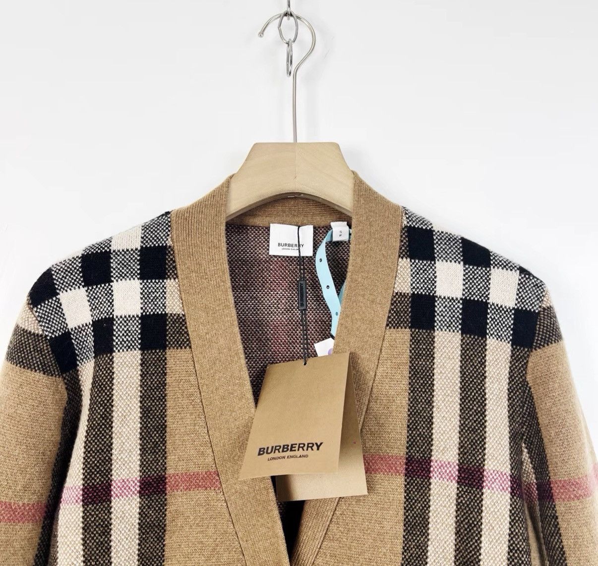 Burberry Burberry Brown Plaid Wool Jacquard Cardigan K12 Size S / US 4 / IT 40 - 3 Thumbnail