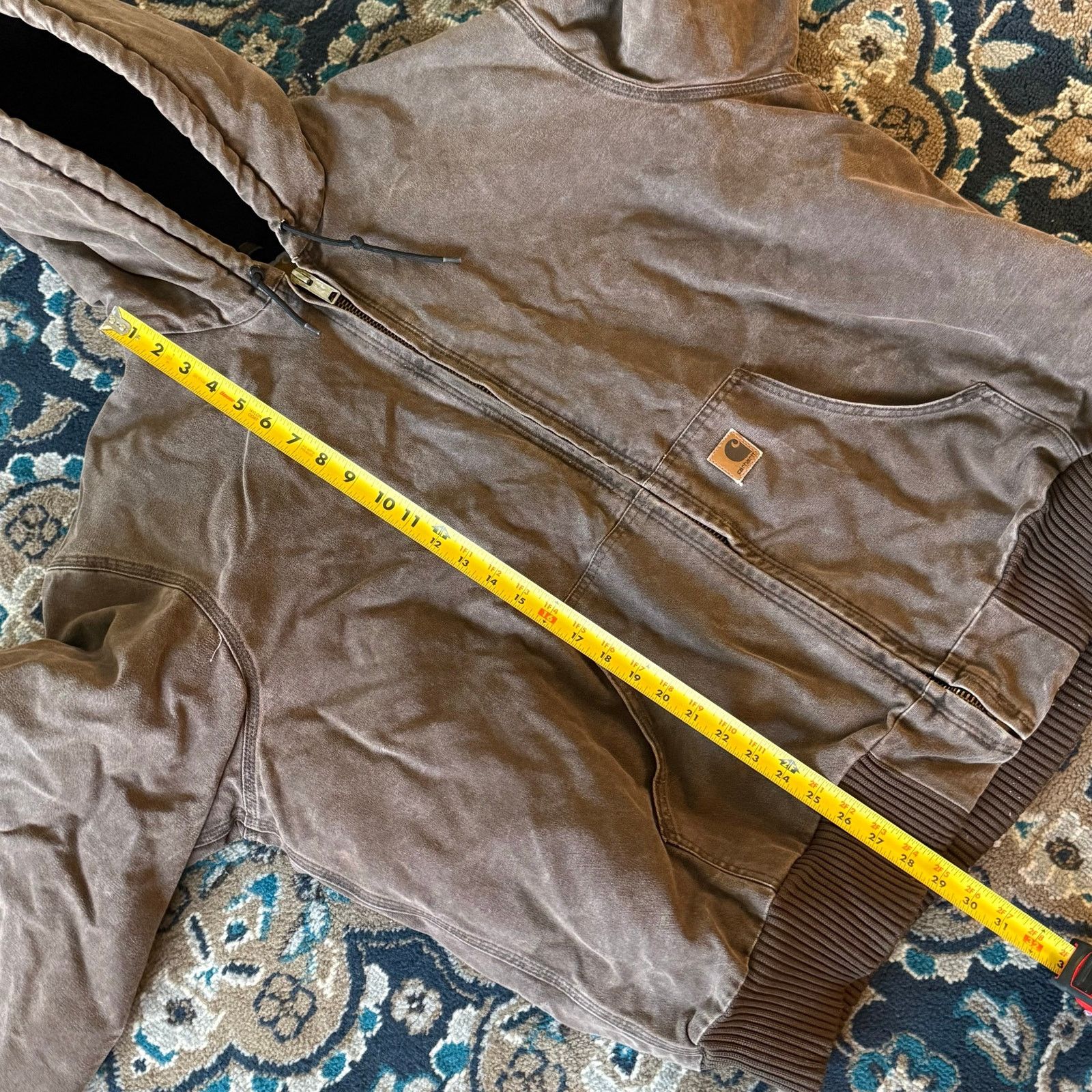 Carhartt Vintage Carhartt J130 CHT Brown Hooded Workwear Jacket 2XL Size US XXL / EU 58 / 5 - 6 Thumbnail