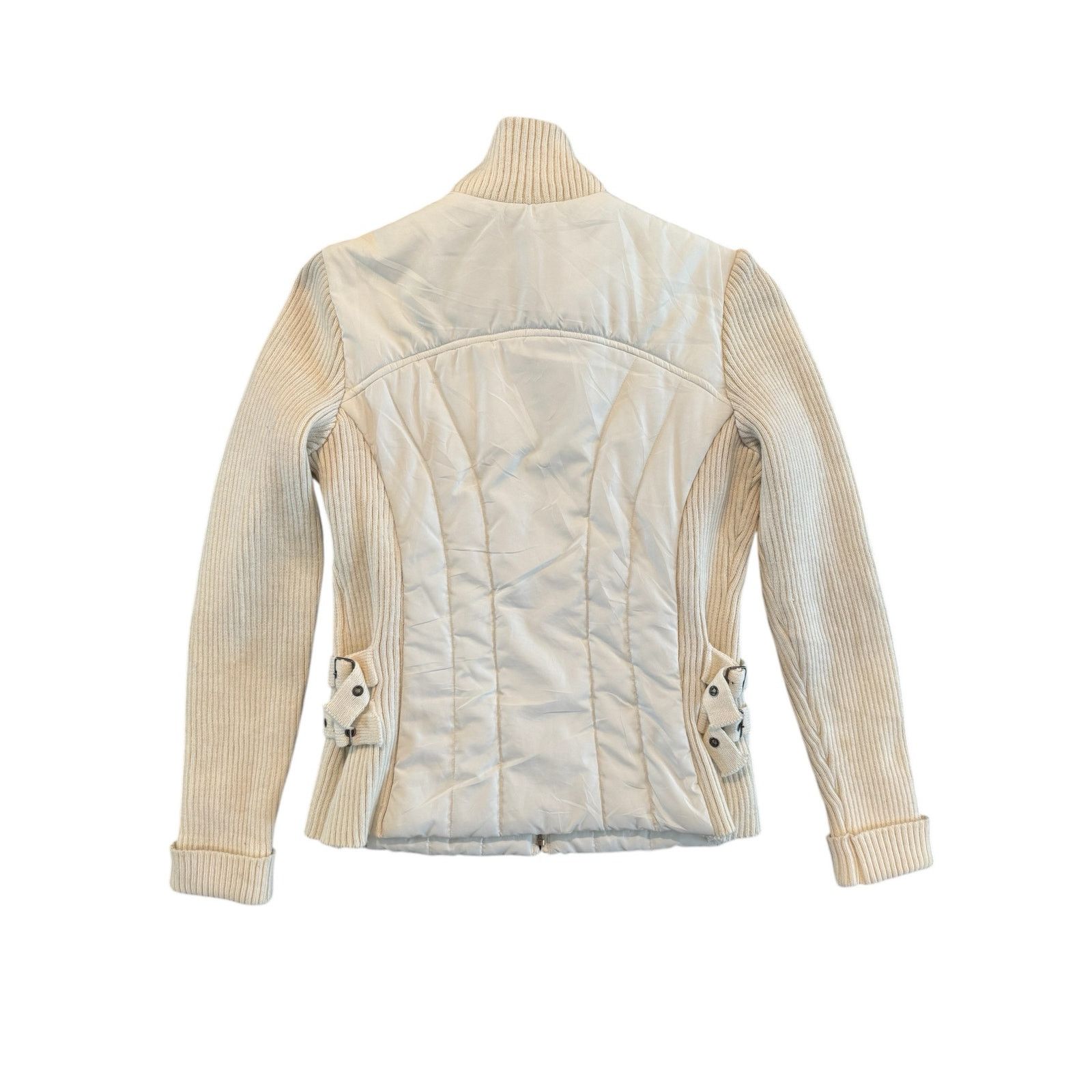 The Unbranded Brand RARE Womens Petite Cream Knitwear Zip Up Long Sleeve Jacket Size S / US 4 / IT 40 - 7 Thumbnail