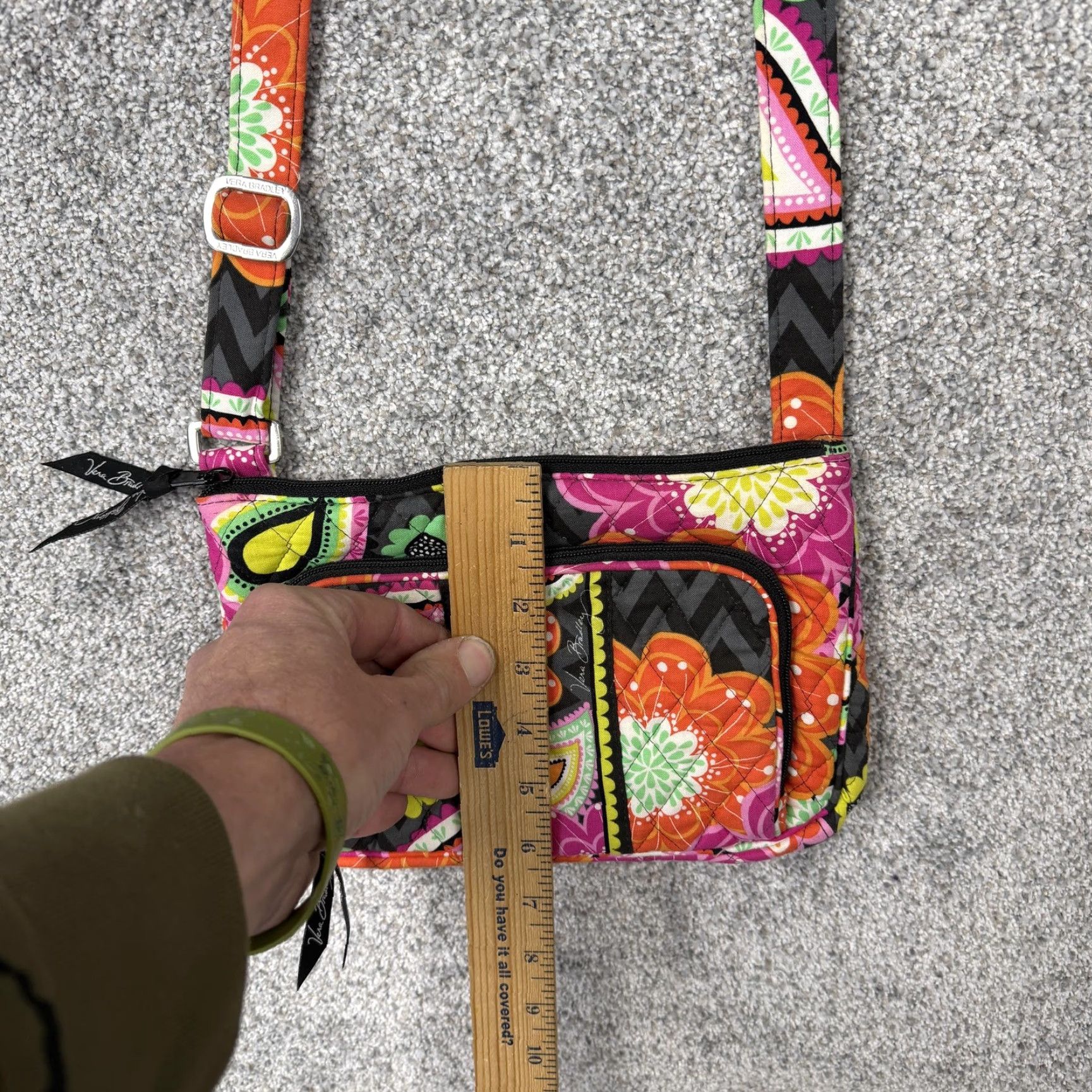 Vera Bradley Vera Bradley Crossbody Bag Small Pink Orange Floral Quilted Cotton Boho Travel Multicolor Pattern Women's Small Colorful Flower USA Womens Size ONE SIZE - 6 Thumbnail