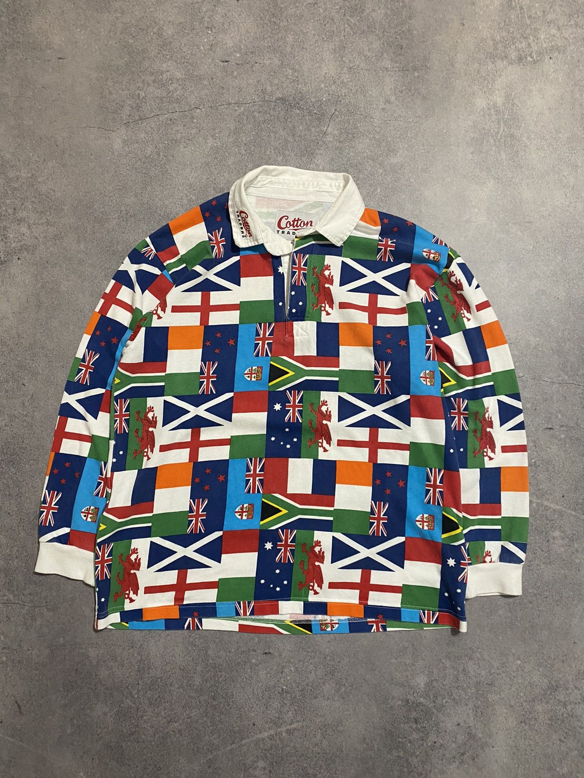 Cotton Traders × Vintage Vintage Cotton Traders Rugby Nations Long Sleeve Size US L / EU 52-54 / 3 - 1 Thumbnail