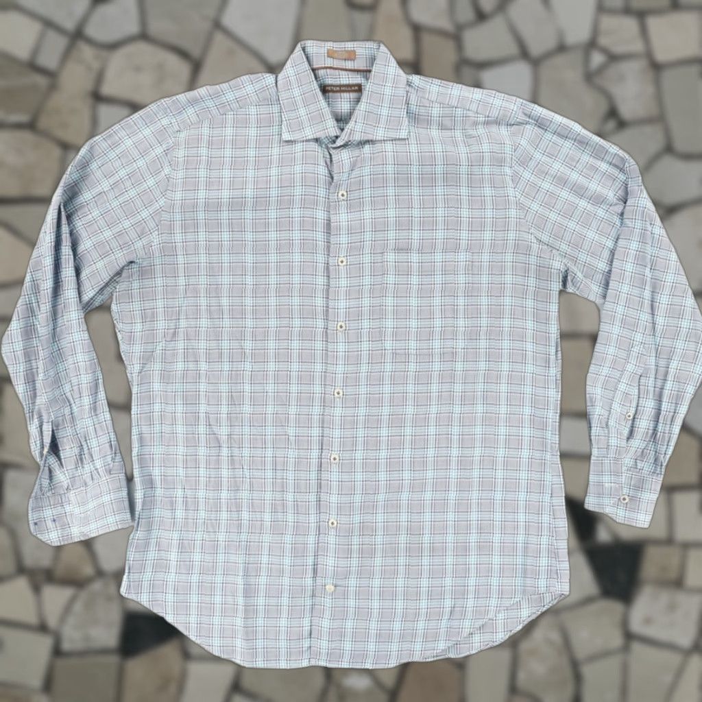 Peter Millar Peter Millar Shirt Men Long Sleeve Button Up Plaid Light Tweed Cotton L Multi-Colored Size US L / EU 52-54 / 3 - 1 Thumbnail