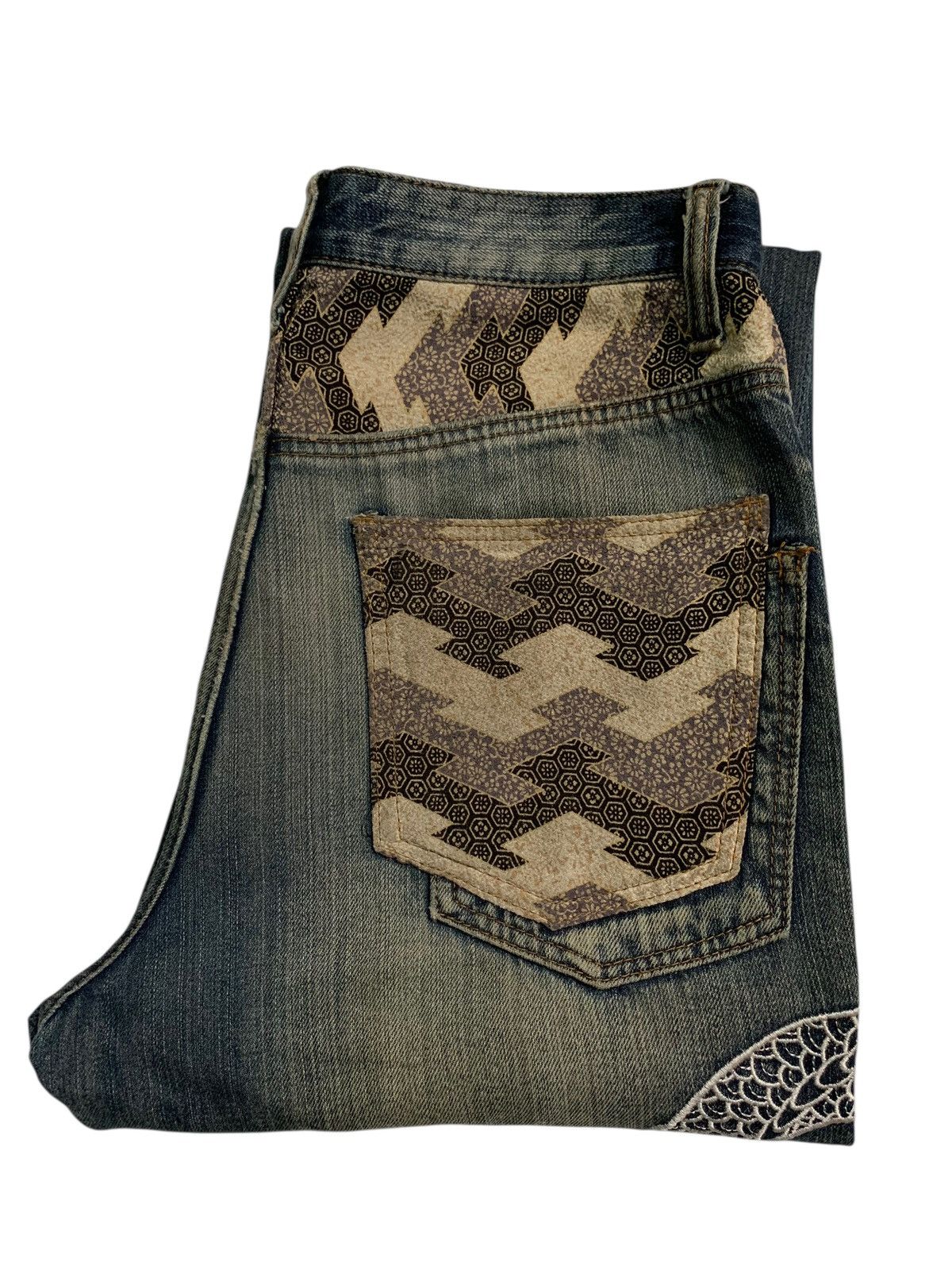 Kapital DRAGON EMBROIDERY INSPIRED BY KARAKURI DISTRESSED DENIM Size US 32 / EU 48 - 13 Thumbnail